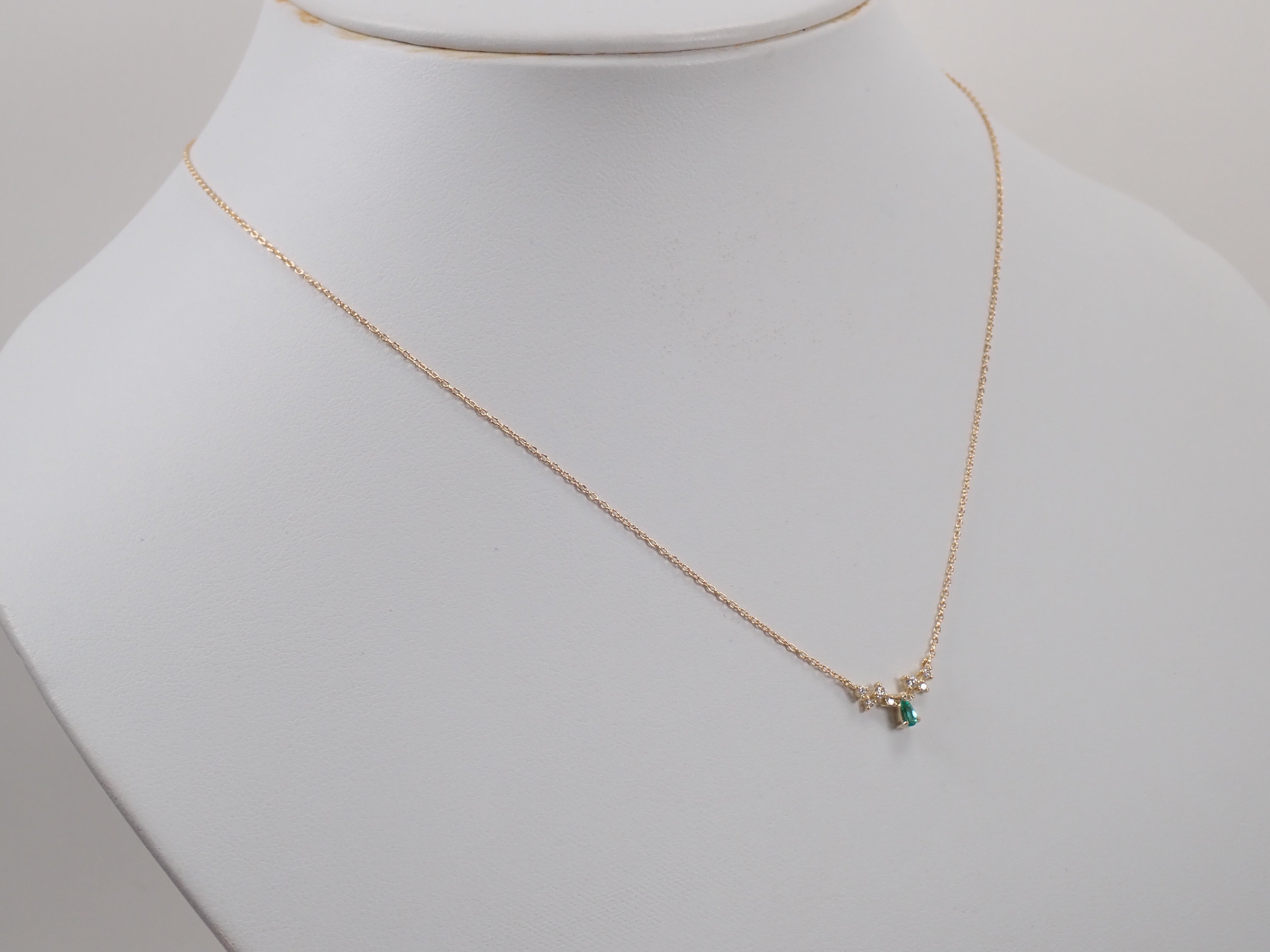 【22602677掲載】K18YG ブラジル産パライバトルマリン 0.066ct ダイヤモンド0.091ctペンダント（ネックレス）ソーティング