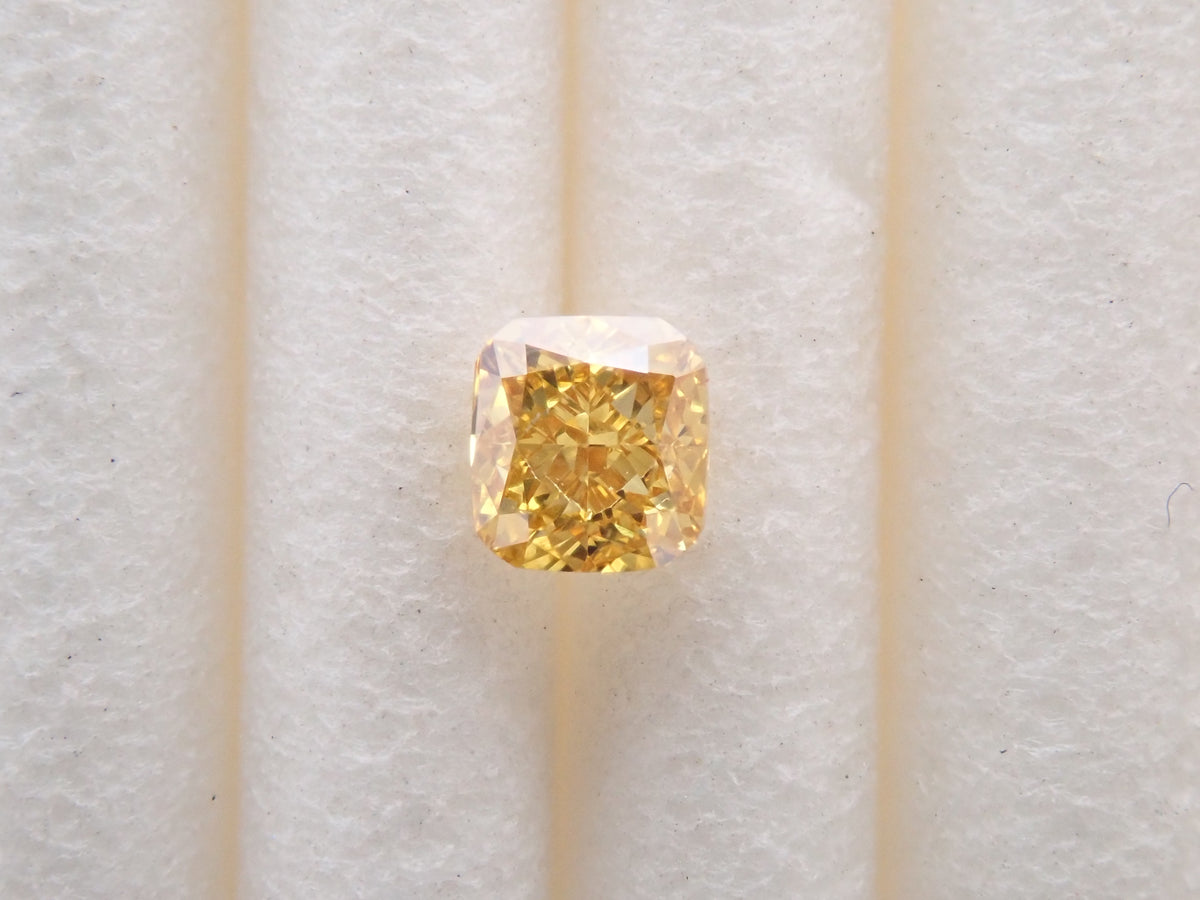 【9/12 22時販売】イエローダイヤモンド 0.212ctルース(FANCY DEEP ORANGY YELLOW, VS1)