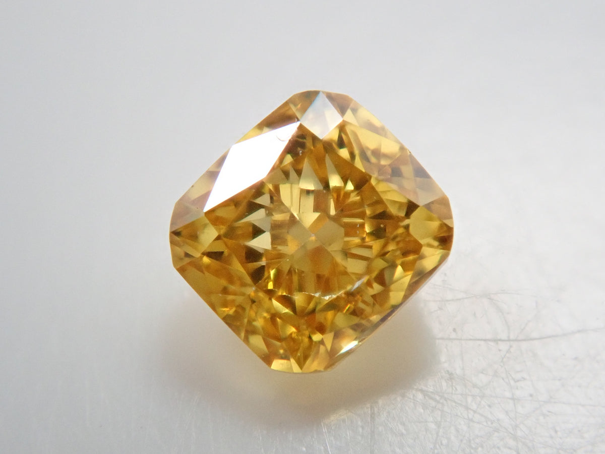 【9/12 22時販売】イエローダイヤモンド 0.212ctルース(FANCY DEEP ORANGY YELLOW, VS1)