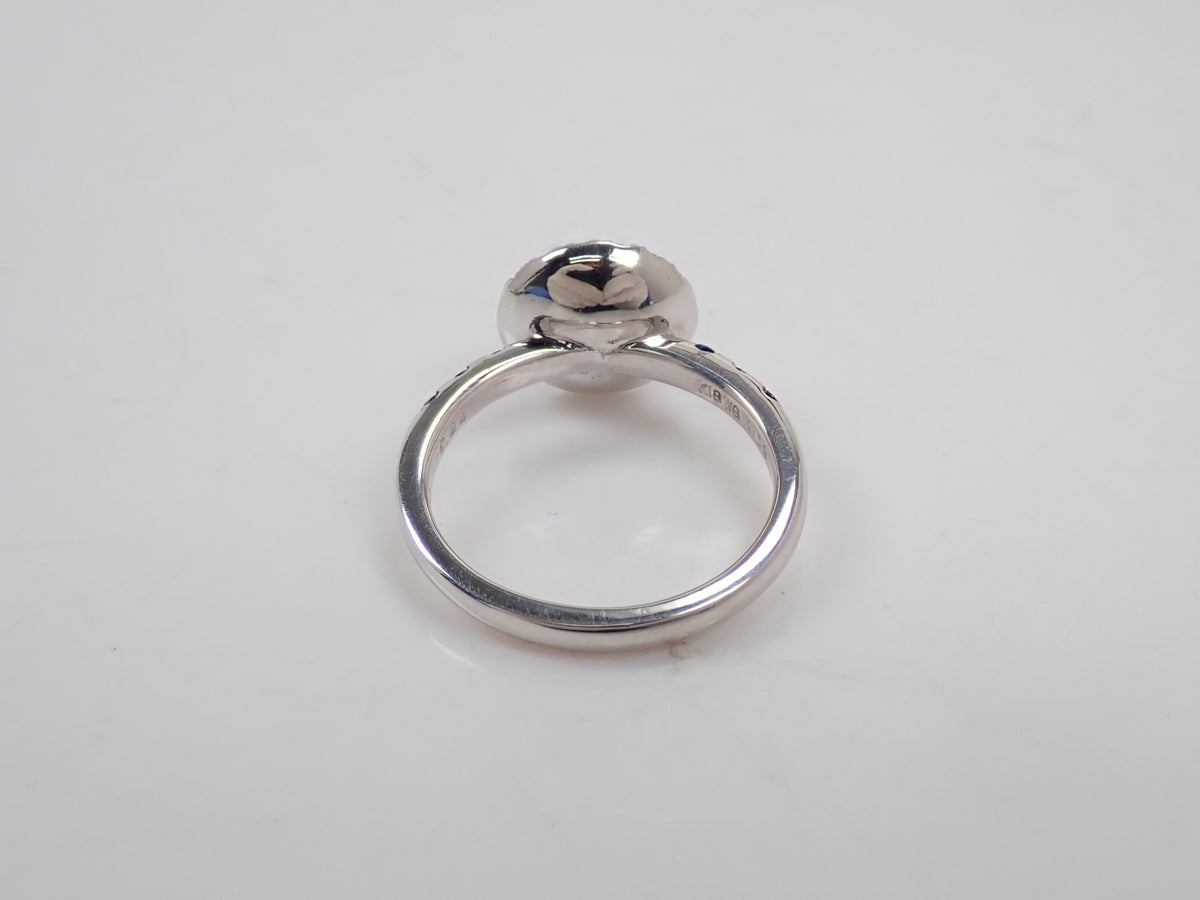 【22602561刊載】K18WG 黑歐泊 1.09ct 藍寶石 0.24ct 戒指附鑑定書