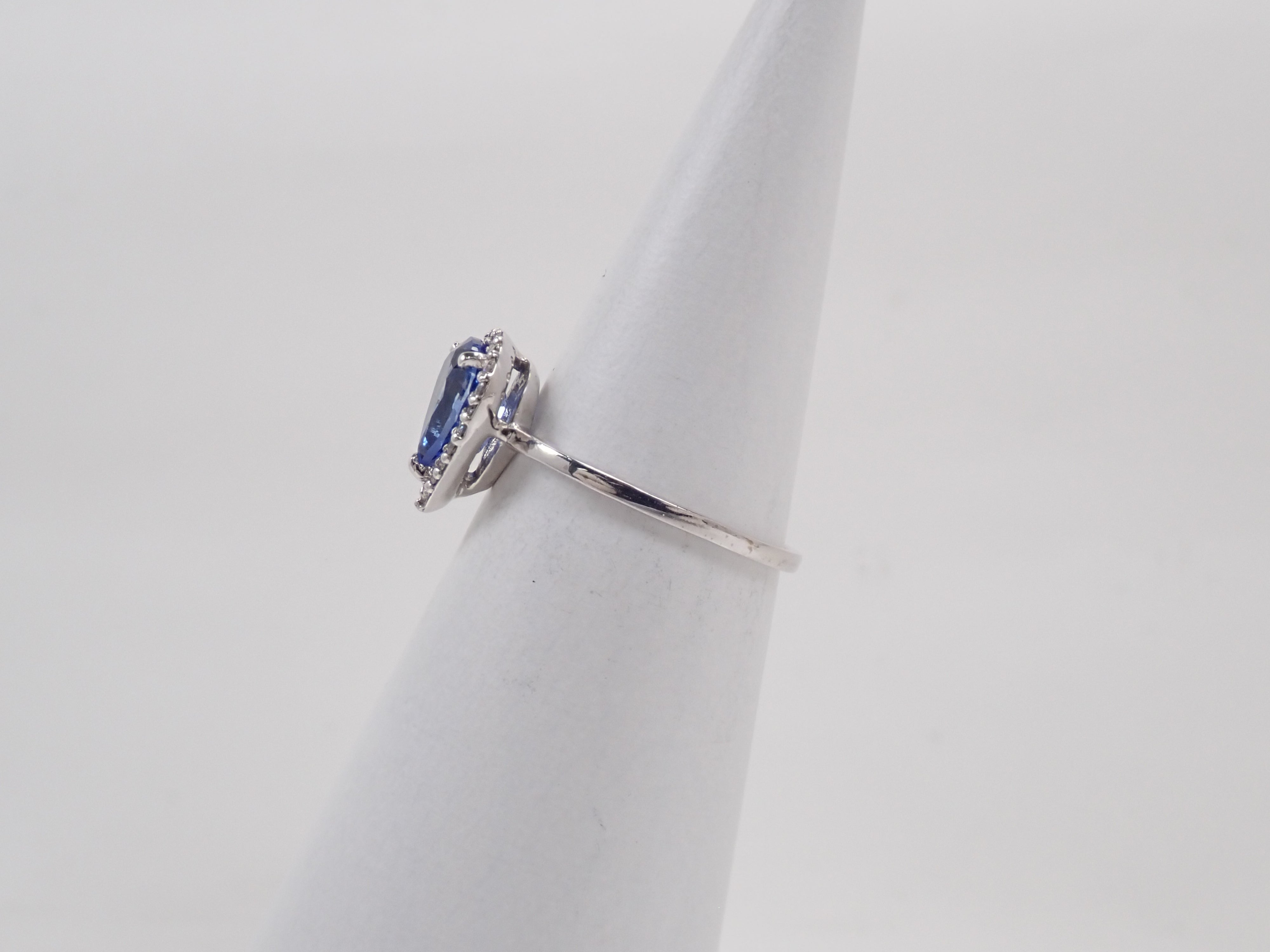 【9/4(金)AM10時〆：抽選販売_11】K18WG スリランカ産ブルーサファイア 1.22ct ダイヤモンド0.14ctリング鑑別書