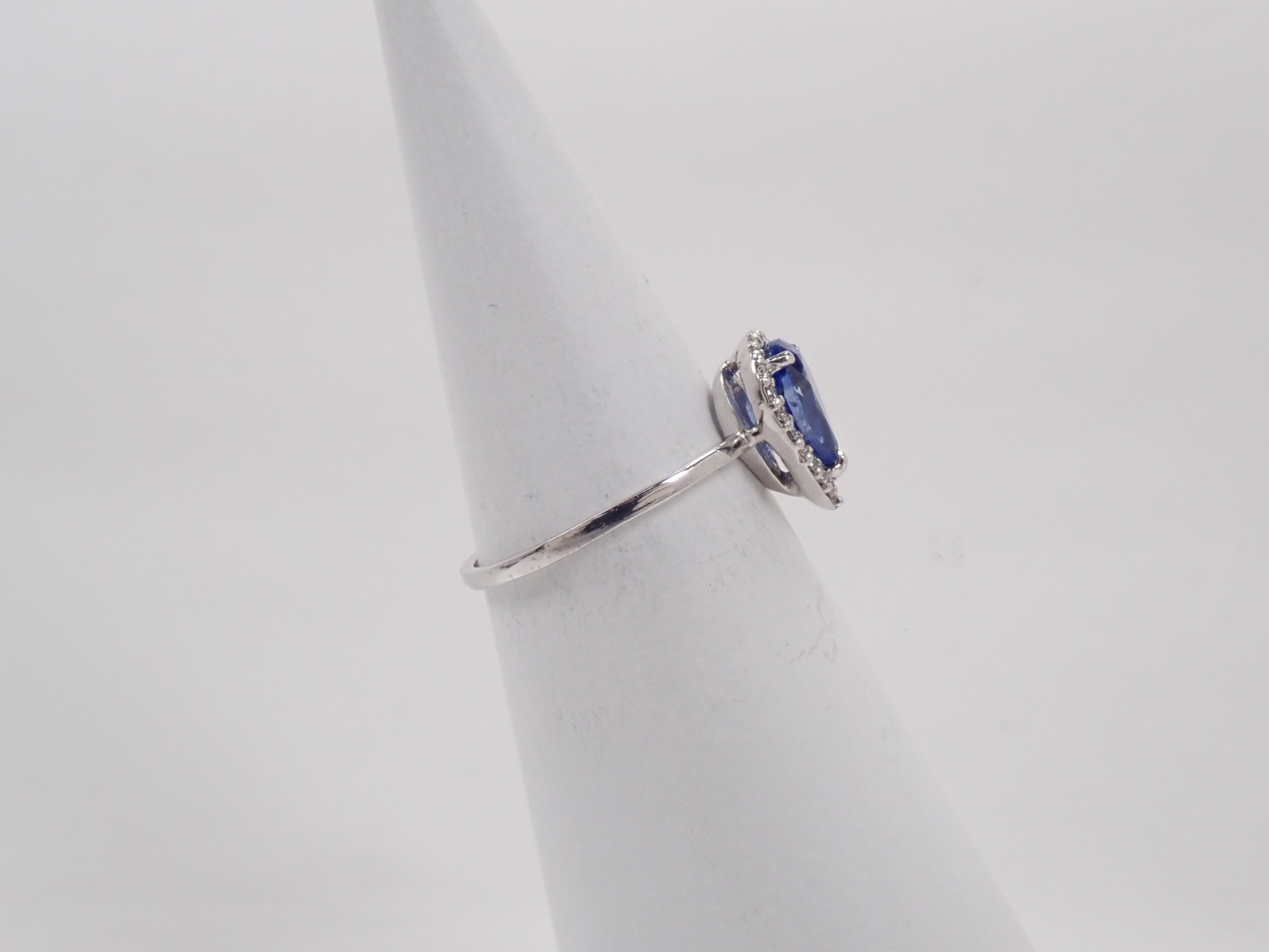 【9/4(金)AM10時〆：抽選販売_11】K18WG スリランカ産ブルーサファイア 1.22ct ダイヤモンド0.14ctリング鑑別書