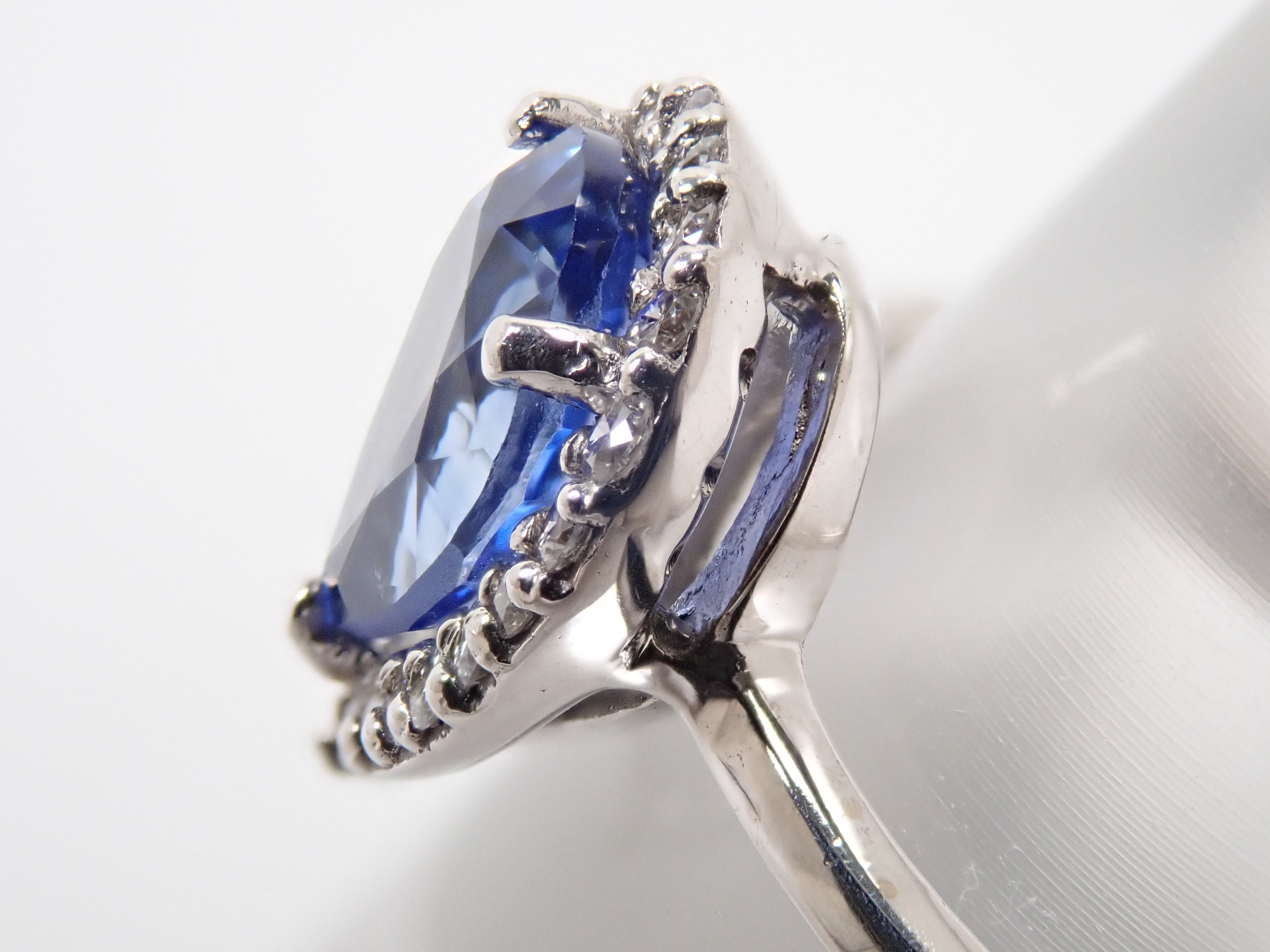【9/4(金)AM10時〆：抽選販売_11】K18WG スリランカ産ブルーサファイア 1.22ct ダイヤモンド0.14ctリング鑑別書