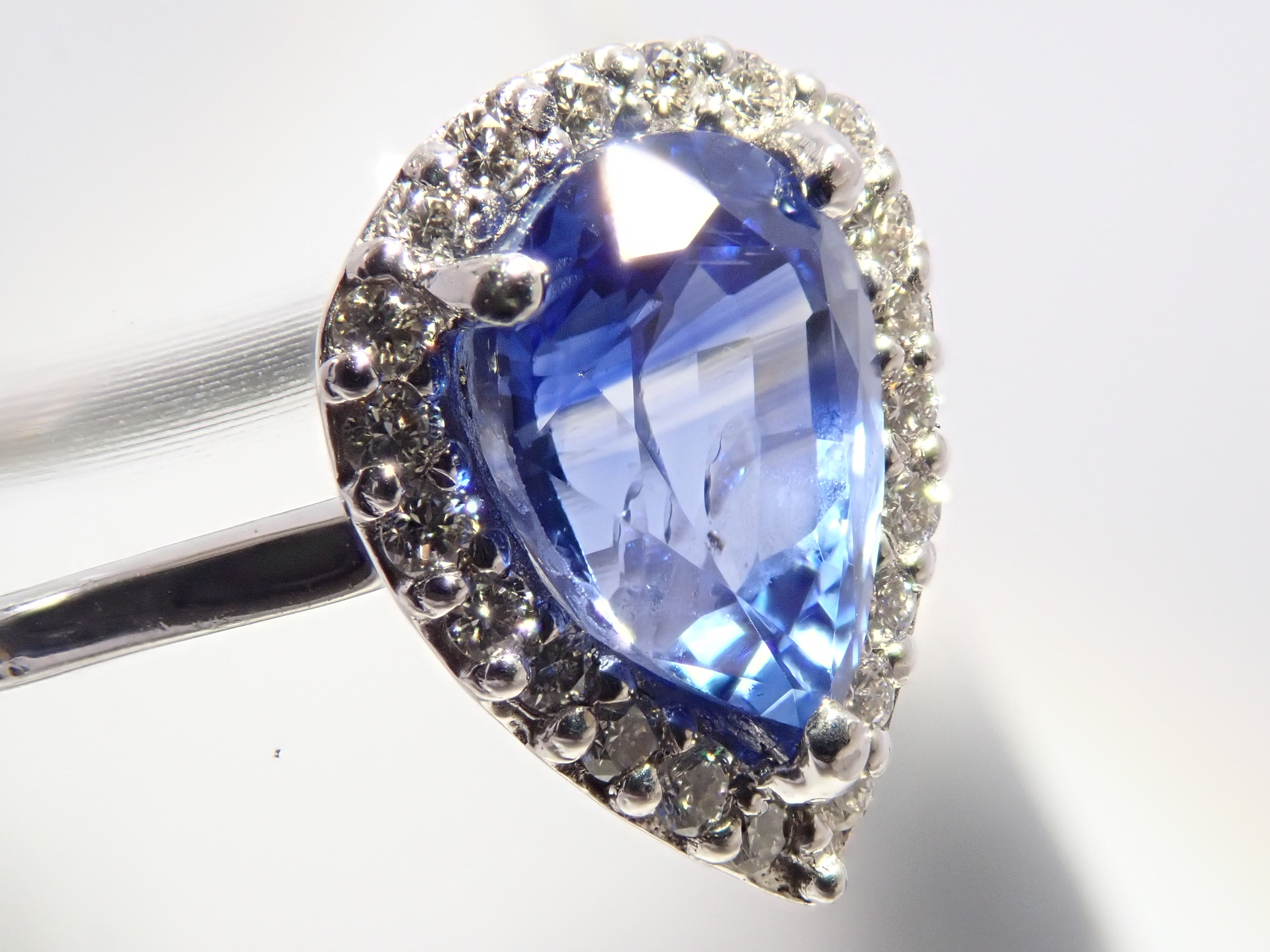 【9/4(金)AM10時〆：抽選販売_11】K18WG スリランカ産ブルーサファイア 1.22ct ダイヤモンド0.14ctリング鑑別書