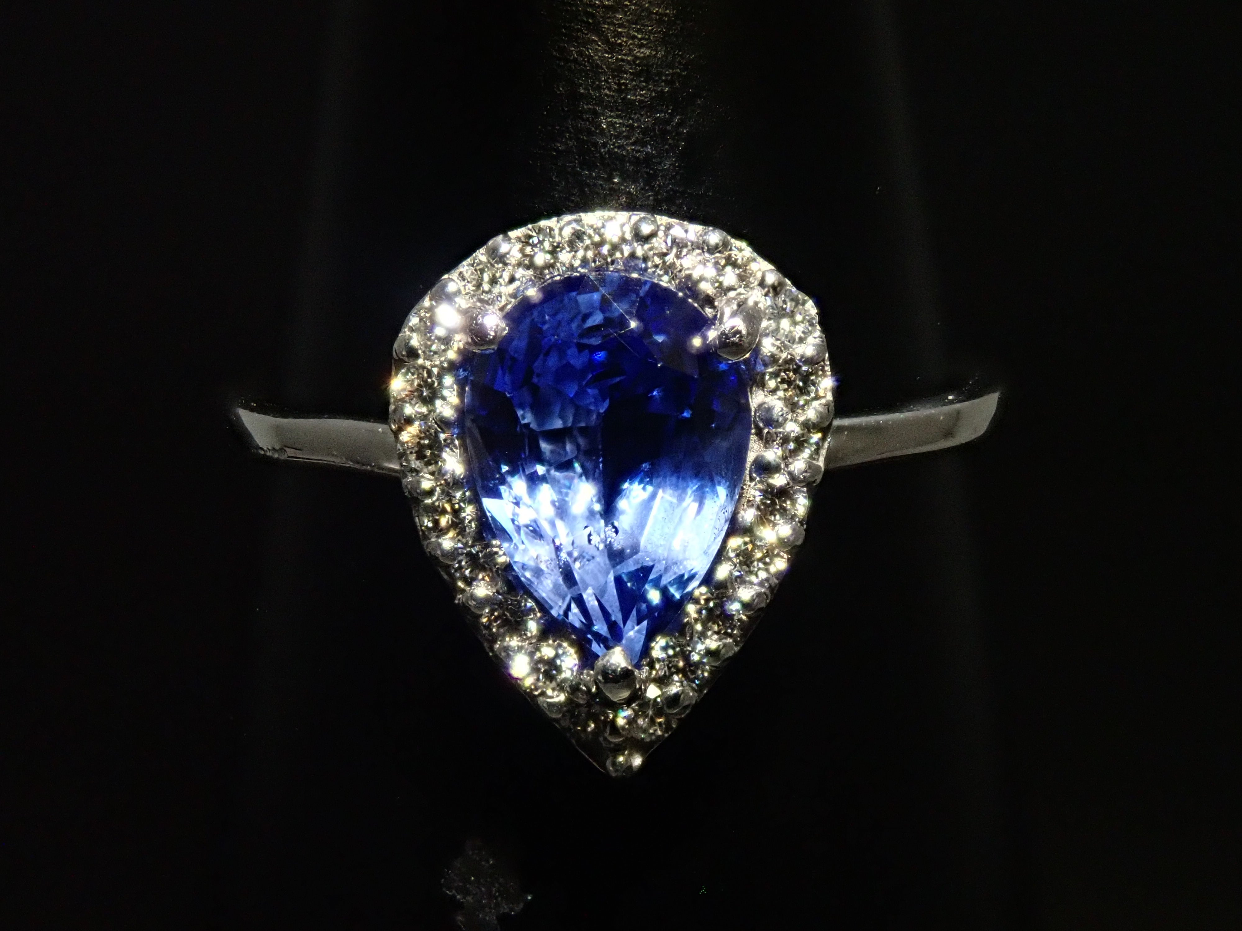 【9/4(金)AM10時〆：抽選販売_11】K18WG スリランカ産ブルーサファイア 1.22ct ダイヤモンド0.14ctリング鑑別書
