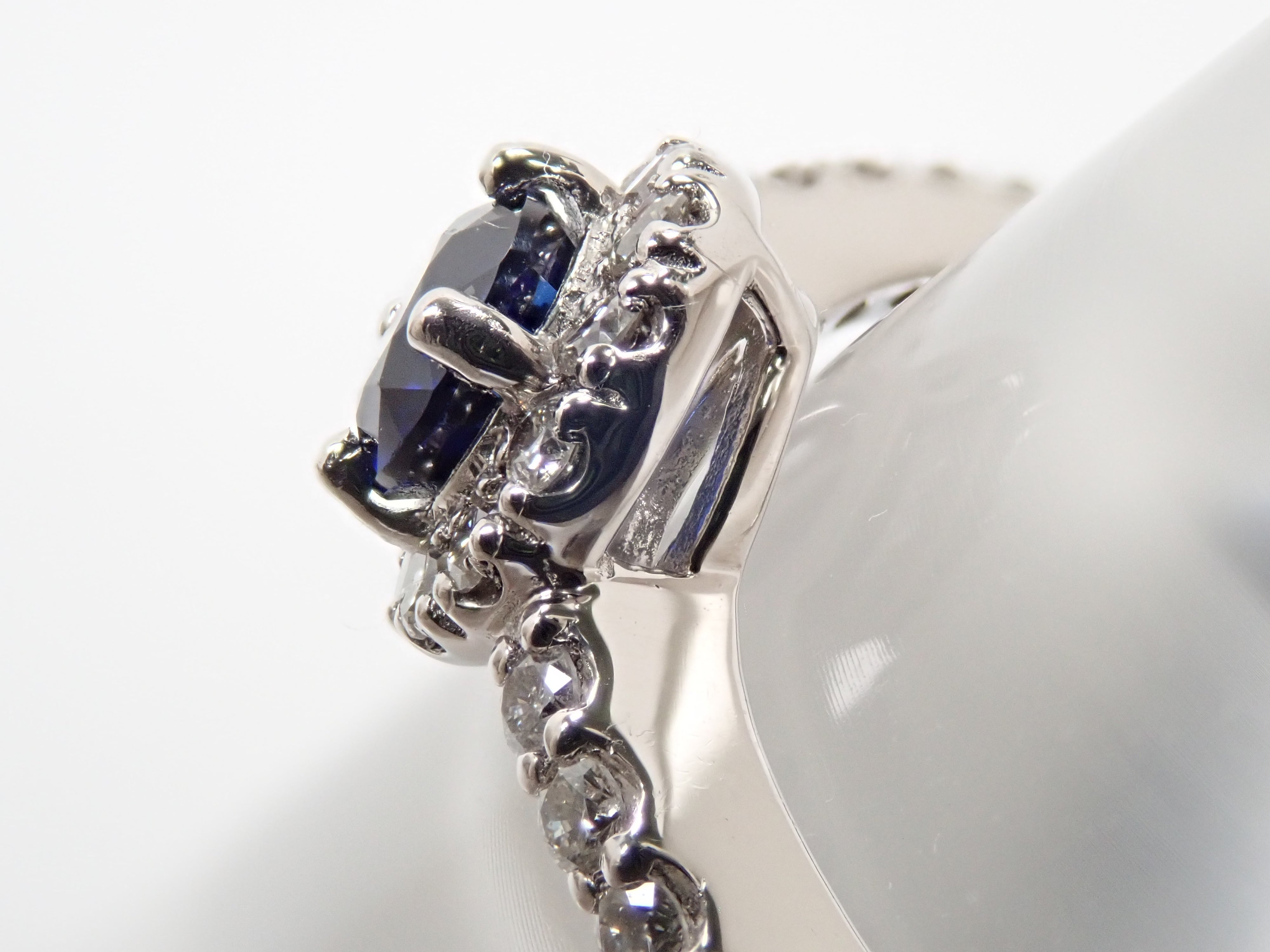 【9/4(金)AM10時〆：抽選販売_09】Pt900　スリランカ産ブルーサファイア0.465ct ダイヤモンド0.28ctリング鑑別書