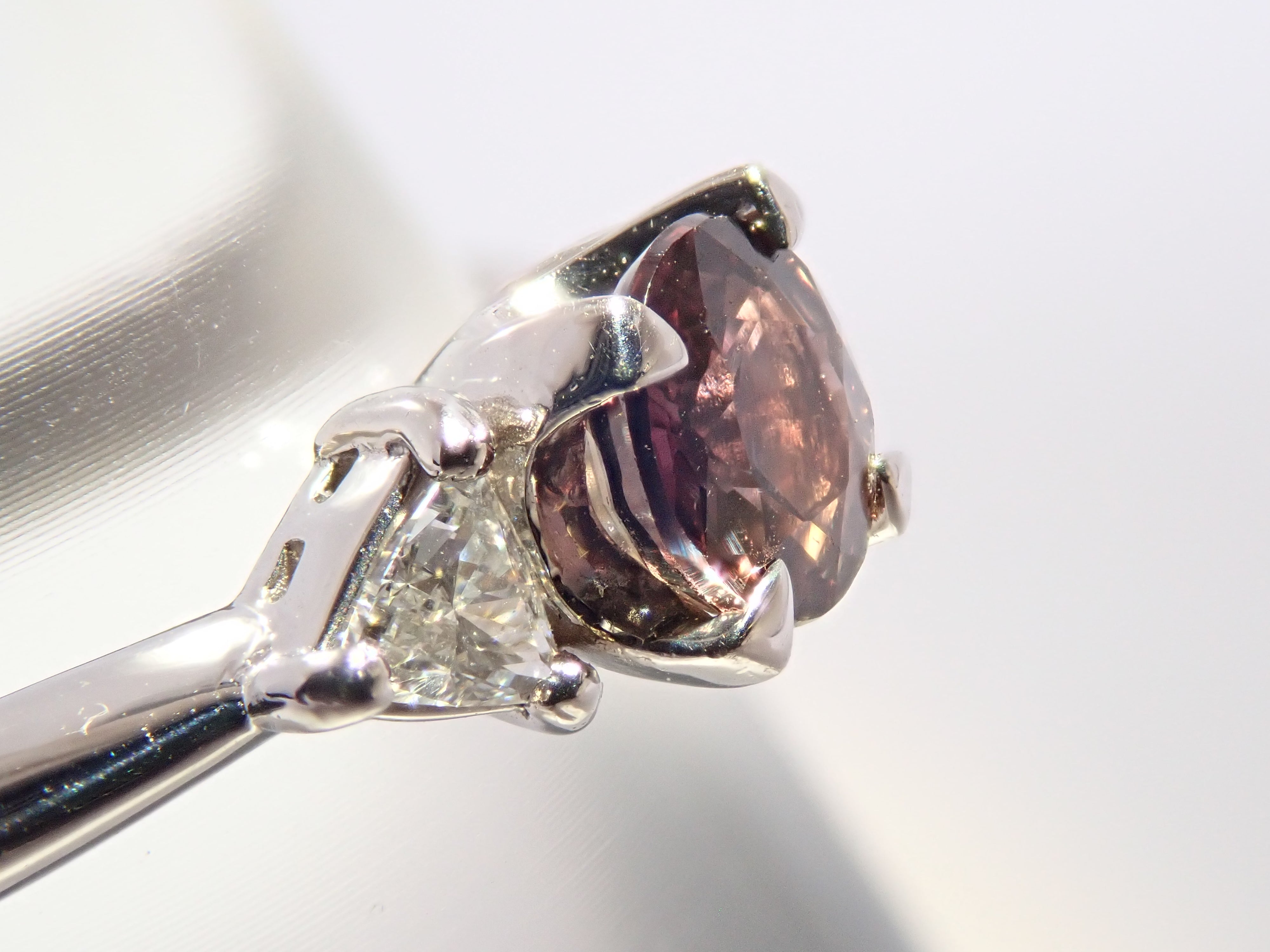 【8/31 22時販売】【カラフリ】Pt900 カラーチェンジサファイア0.446ct ダイヤモンド0.12ctリング鑑別書