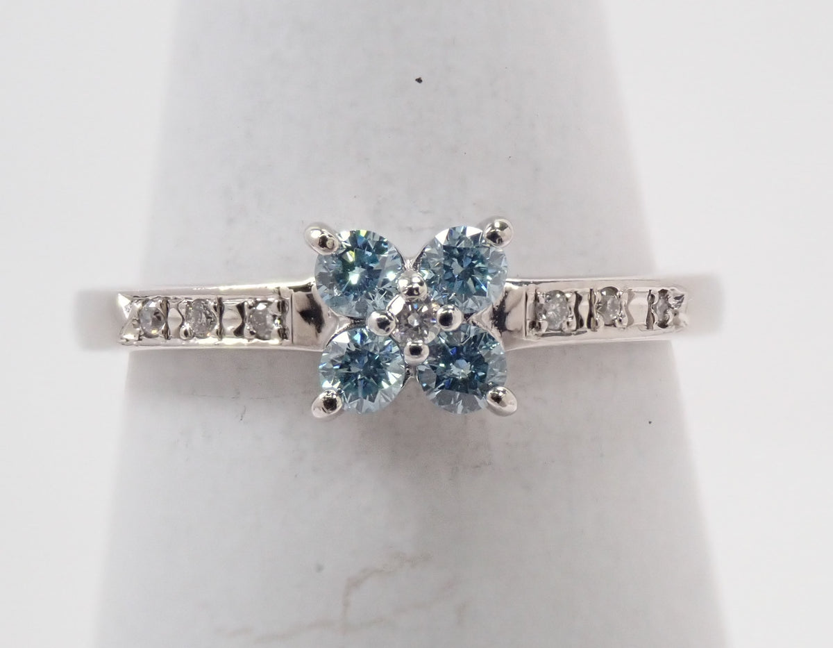 【22602735刊登】【Colori】Pt900 冰藍鑽石（處理）0.24ct 鑽石戒指附鑑定書