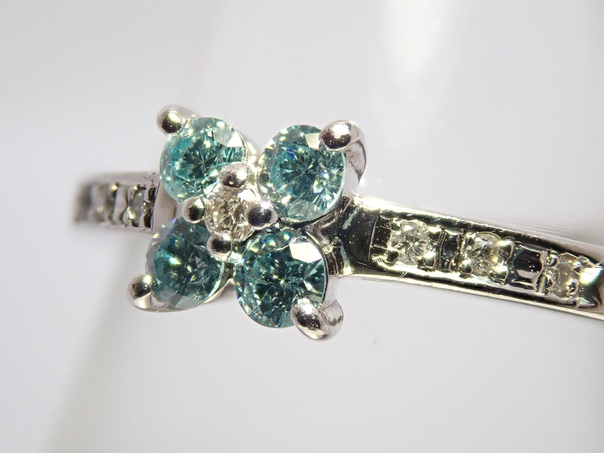 【22602735刊登】【Colori】Pt900 冰藍鑽石（處理）0.24ct 鑽石戒指附鑑定書