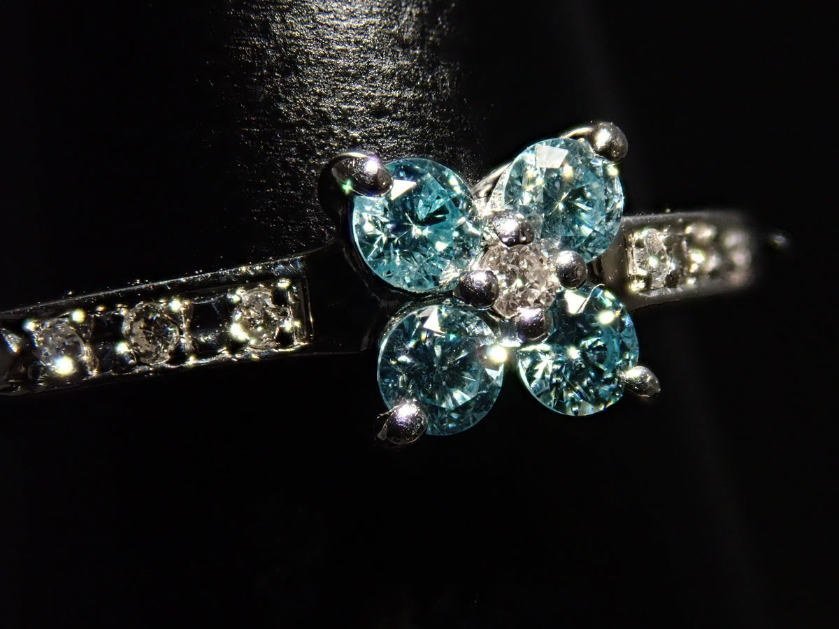 【22602735刊登】【Colori】Pt900 冰藍鑽石（處理）0.24ct 鑽石戒指附鑑定書