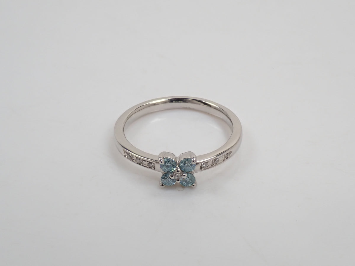 【22602735刊登】【Colori】Pt900 冰藍鑽石（處理）0.24ct 鑽石戒指附鑑定書
