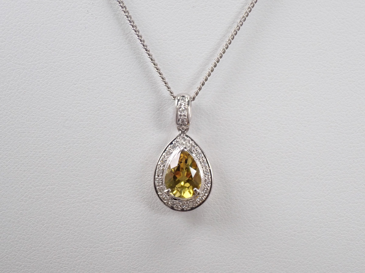 【22602731刊載】【Colorfli】Pt900 金絲雀黃碧璽 配鑽0.15ct 吊墜頭（項鍊墜）附鑒定書