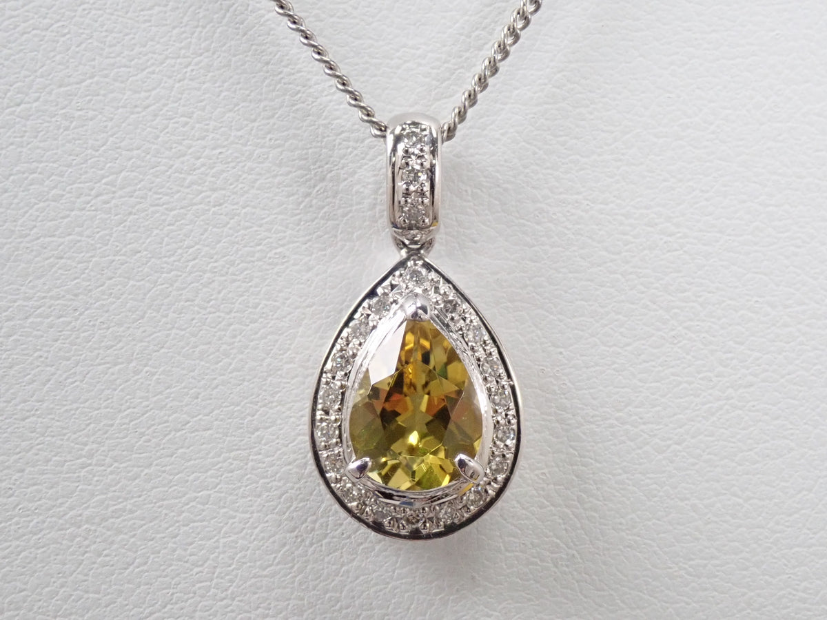 【22602731刊載】【Colorfli】Pt900 金絲雀黃碧璽 配鑽0.15ct 吊墜頭（項鍊墜）附鑒定書