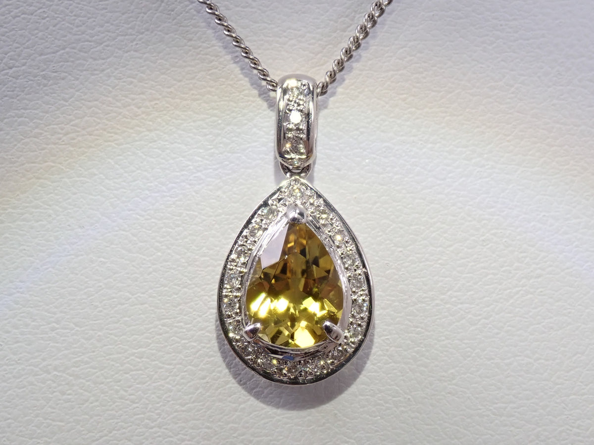 【22602731刊載】【Colorfli】Pt900 金絲雀黃碧璽 配鑽0.15ct 吊墜頭（項鍊墜）附鑒定書