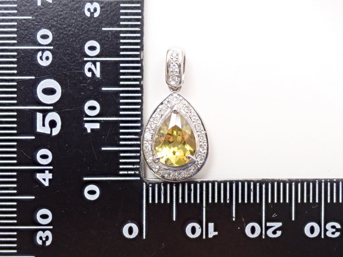 【22602731刊載】【Colorfli】Pt900 金絲雀黃碧璽 配鑽0.15ct 吊墜頭（項鍊墜）附鑒定書