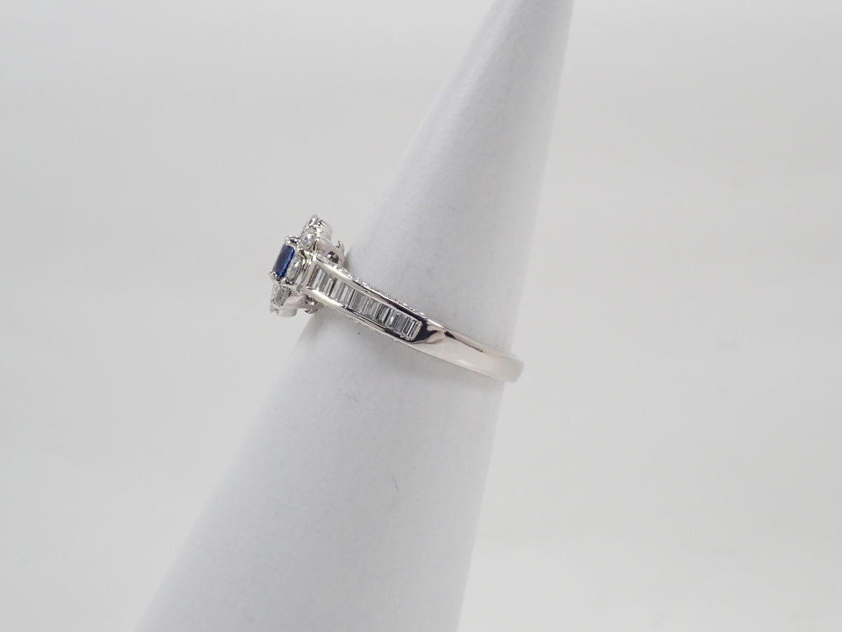 【9/14 22時販売】【カラフリ】Pt900 ロイヤルブルーサファイア 0.361ct・ダイヤモンド0.86ctリング鑑別書　