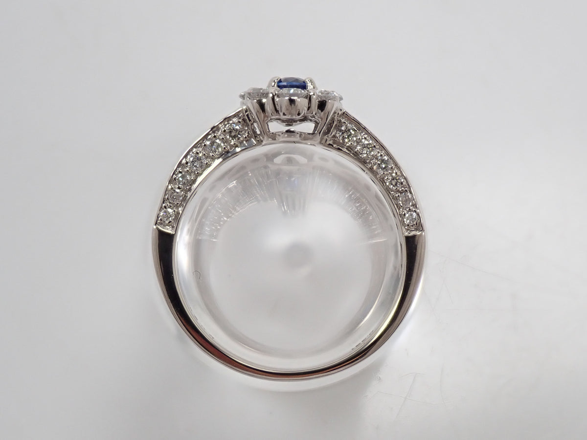 【9/14 22時販売】【カラフリ】Pt900 ロイヤルブルーサファイア 0.361ct・ダイヤモンド0.86ctリング鑑別書　