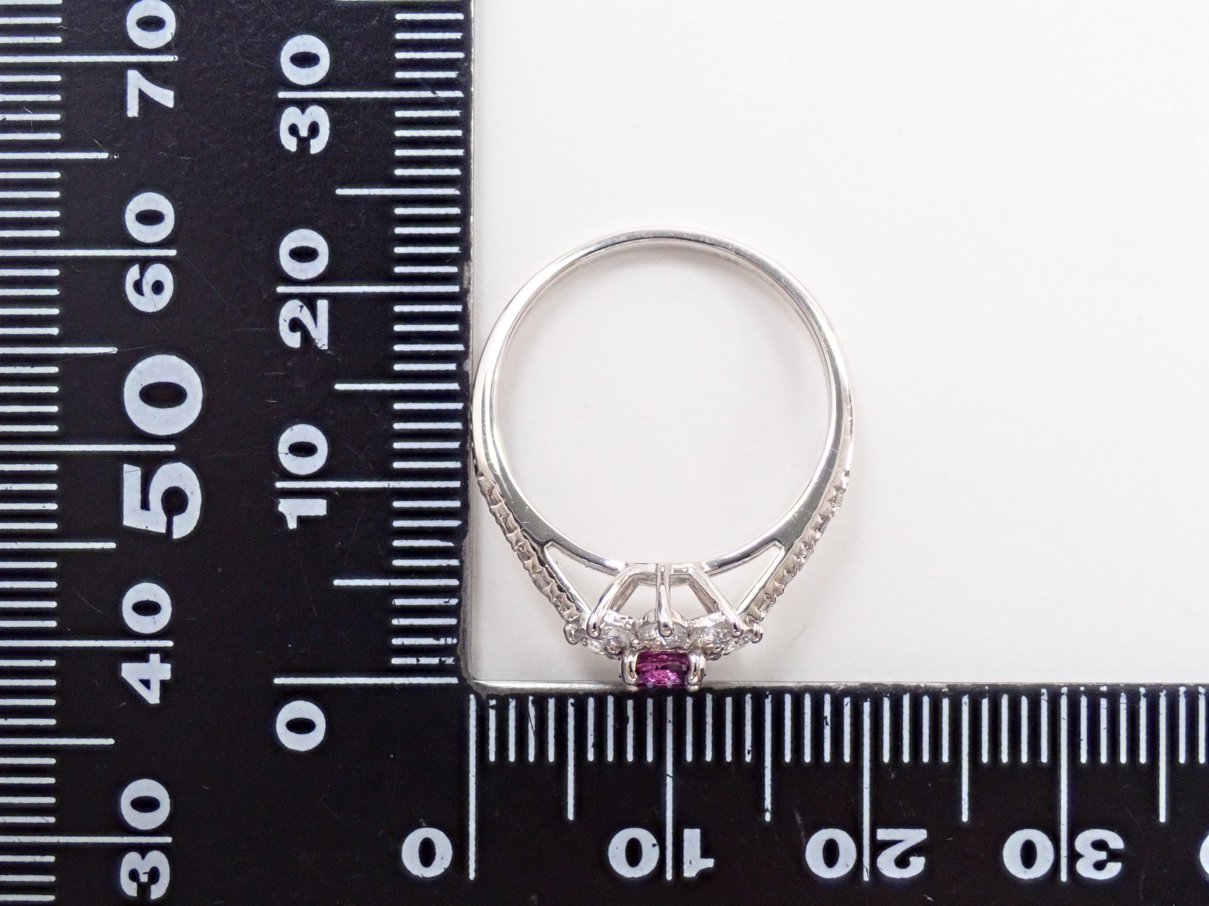 【9/14(月)AM10時〆：抽選販売_12】Pt900 スリランカ産パープルサファイア 4.3mm/0.35ctダイヤモンド0.54ctリング鑑別書
