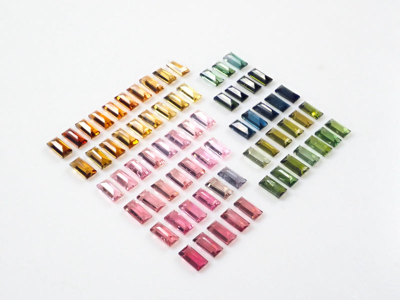 宝石ガチャ💎バゲットカットのトルマリン1石💎4×2mm《複数購入割引有》