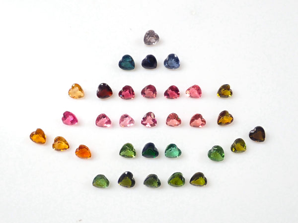 限定18石】ハートシェイプのトルマリン1石💎4mm《複数購入割引有》