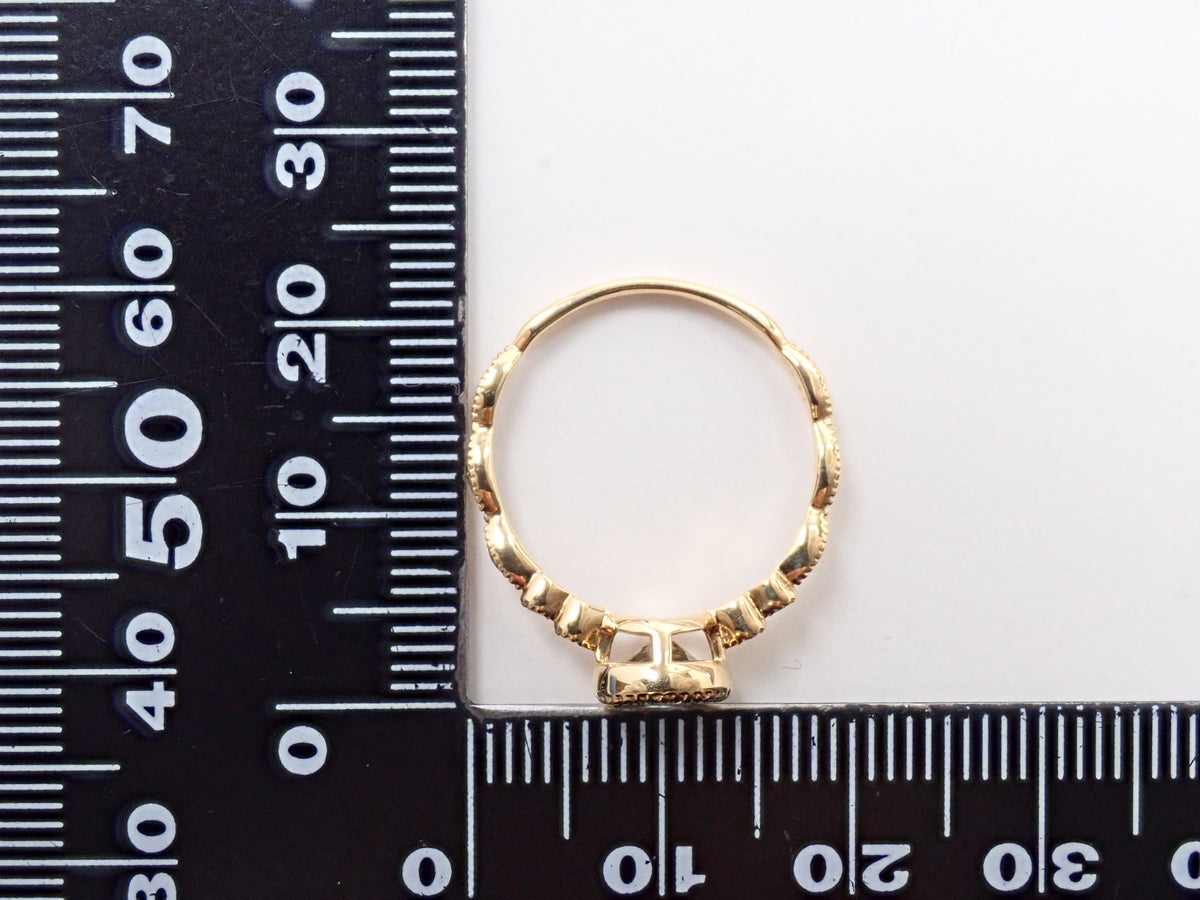 【9/20 22時販売】【カラフリ】K18 アクアマリン 0.65ct・ダイヤモンド0.02ctリング 鑑別カード