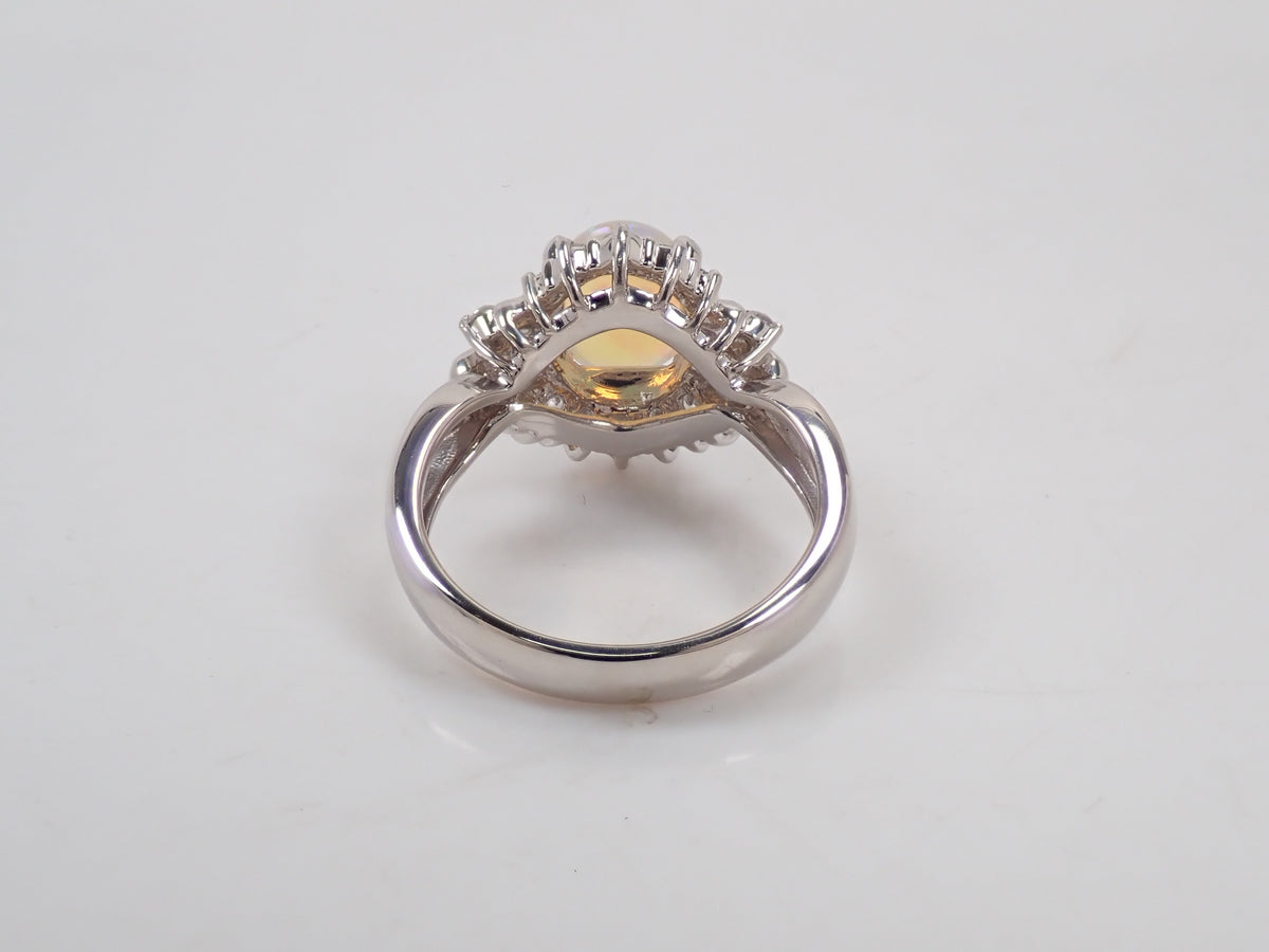 Pt900 オパール 1.10ct ダイヤモンド0.46ctリング