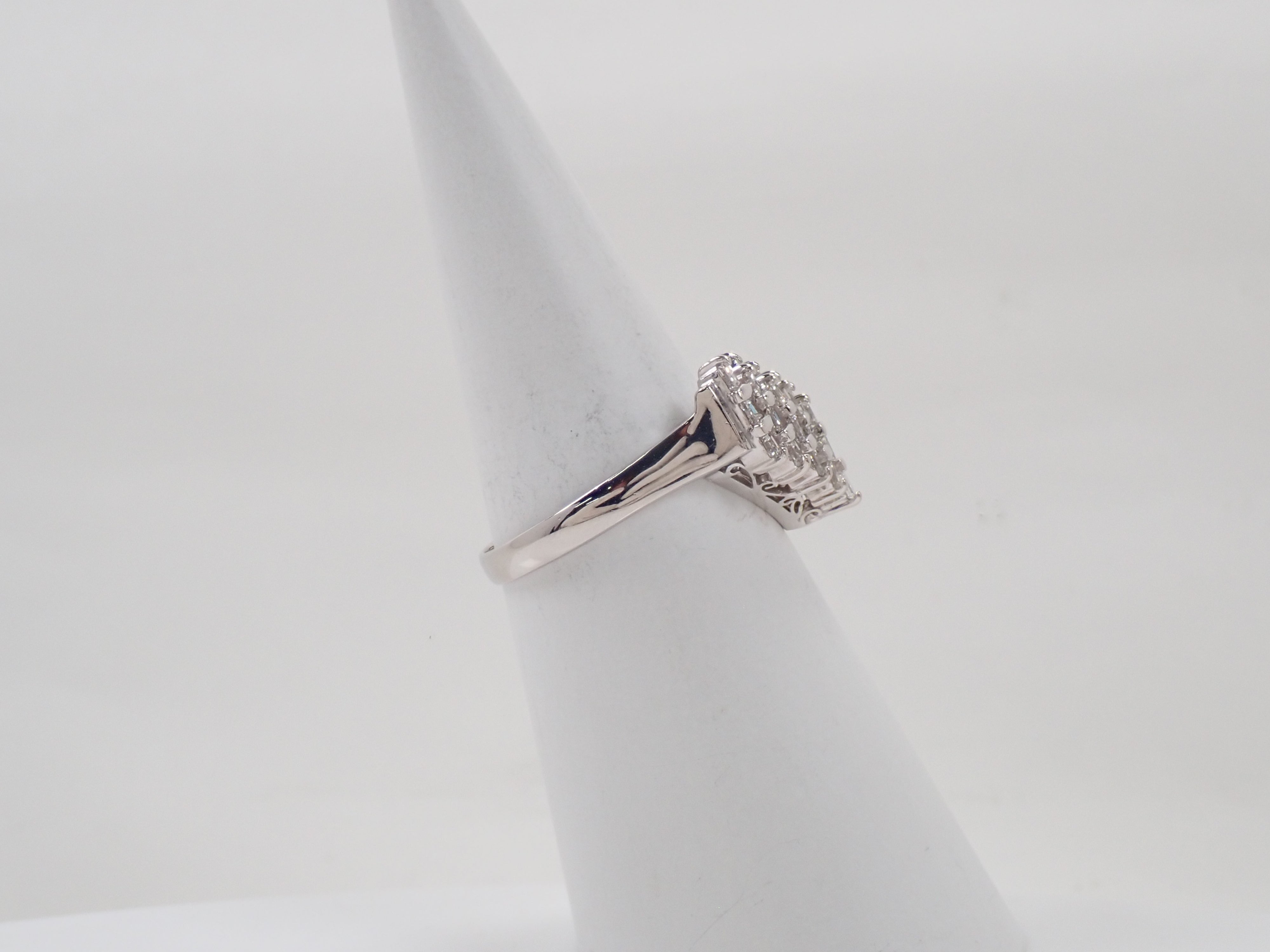 Pt900 ダイヤモンド 1.00ct V字リング