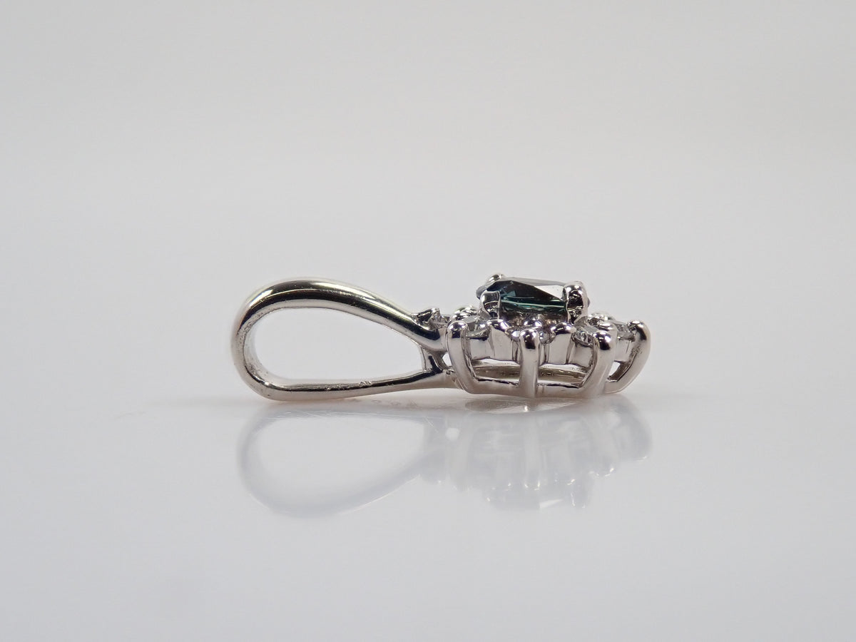 【9/15 22時販売】【カラフリ】Pt950アレキサンドライト0.07ct・ダイヤモンド 0.03ctペンダントトップ（ネックレストップ）鑑別書