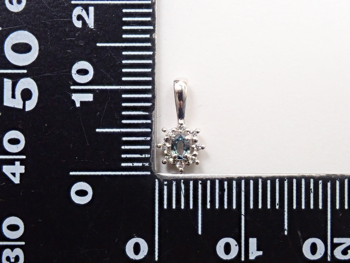 【9/15 22時販売】【カラフリ】Pt950アレキサンドライト0.07ct・ダイヤモンド 0.03ctペンダントトップ（ネックレストップ）鑑別書