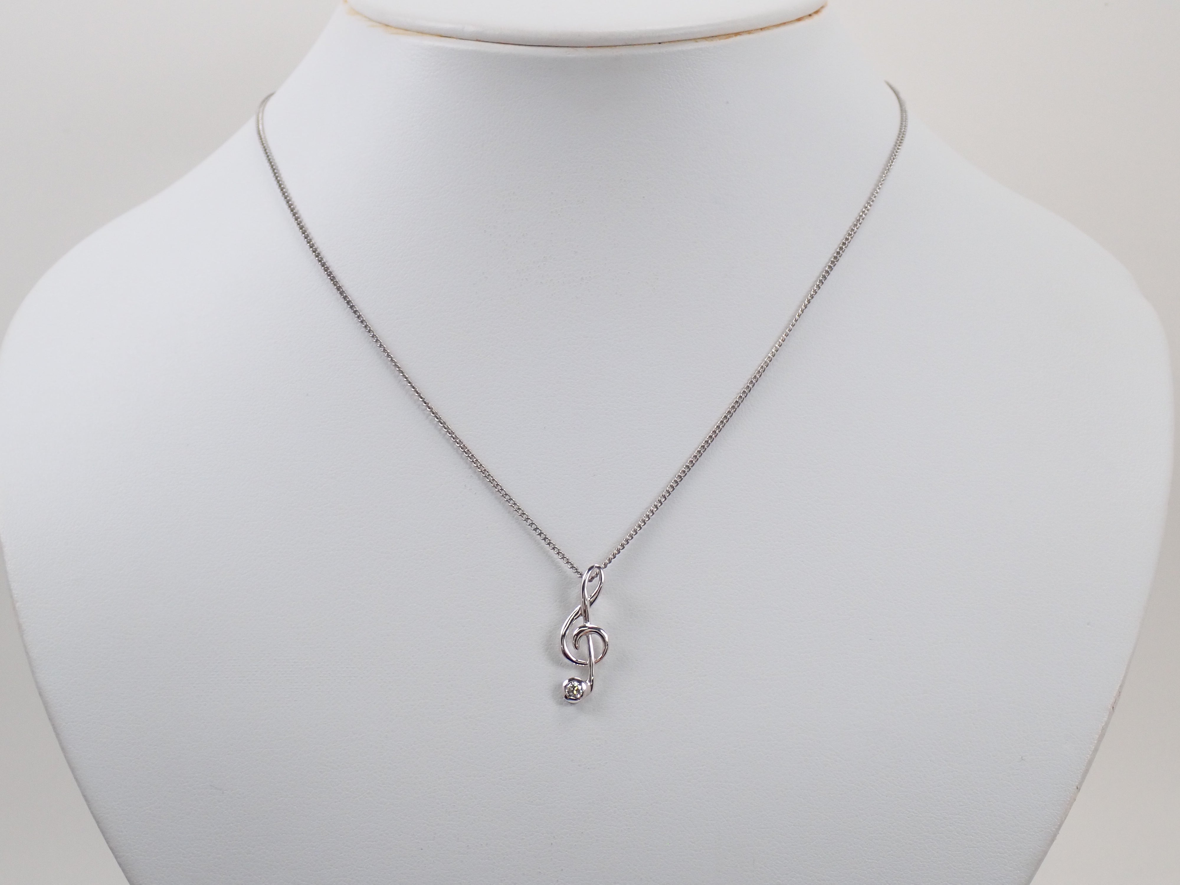 K18WGダイヤモンド 0.09ct ペンダントトップ（ネックレストップ）