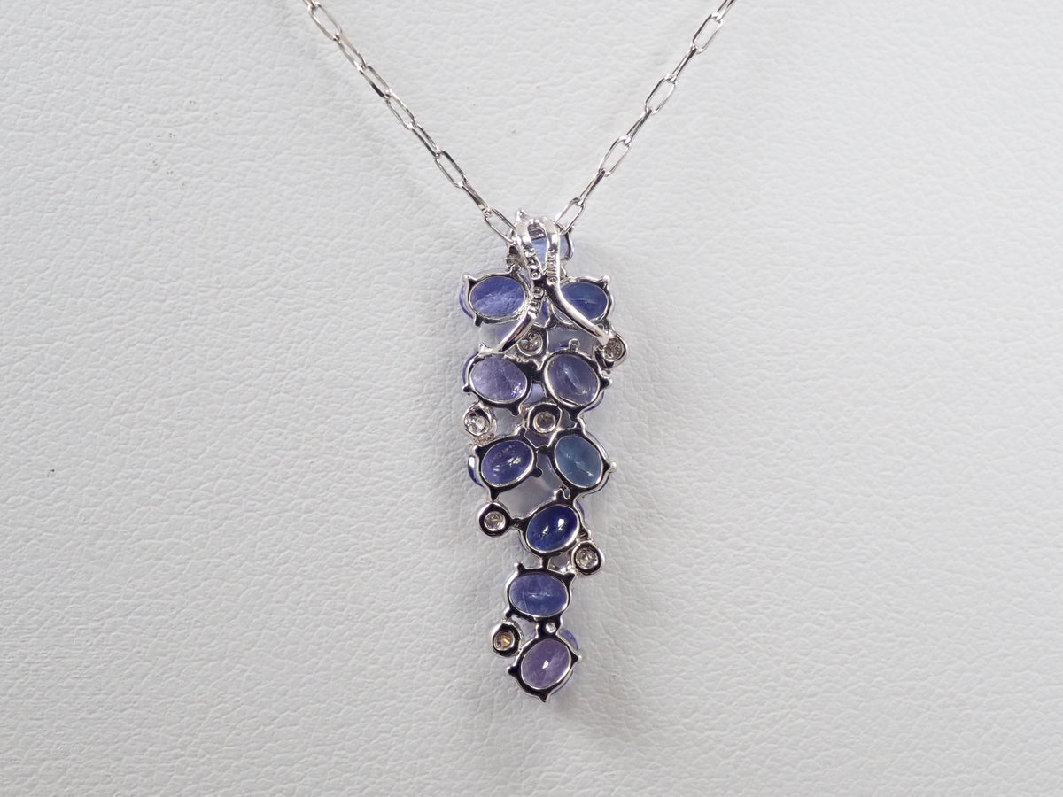 【9/20 22時販売】【カラフリ】K18WG タンザナイト1.79ct・ダイヤモンド0.07ctペンダント（ネックレス）
