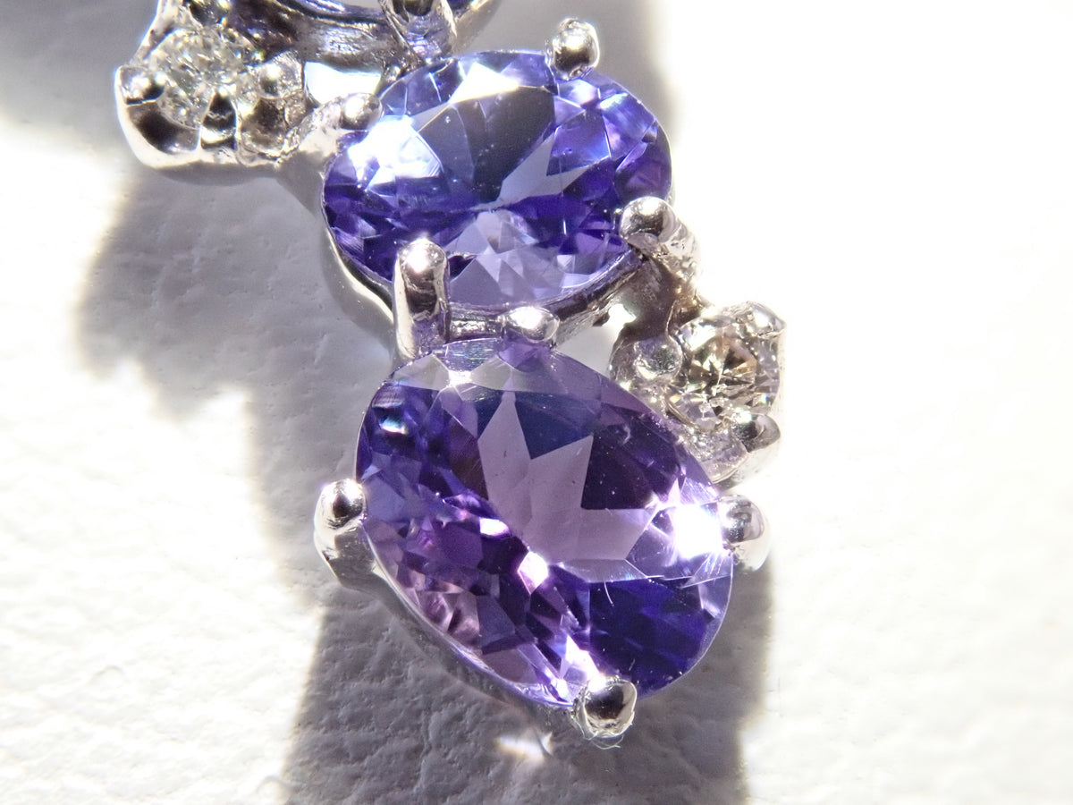【9/20 22時販売】【カラフリ】K18WG タンザナイト1.79ct・ダイヤモンド0.07ctペンダント（ネックレス）