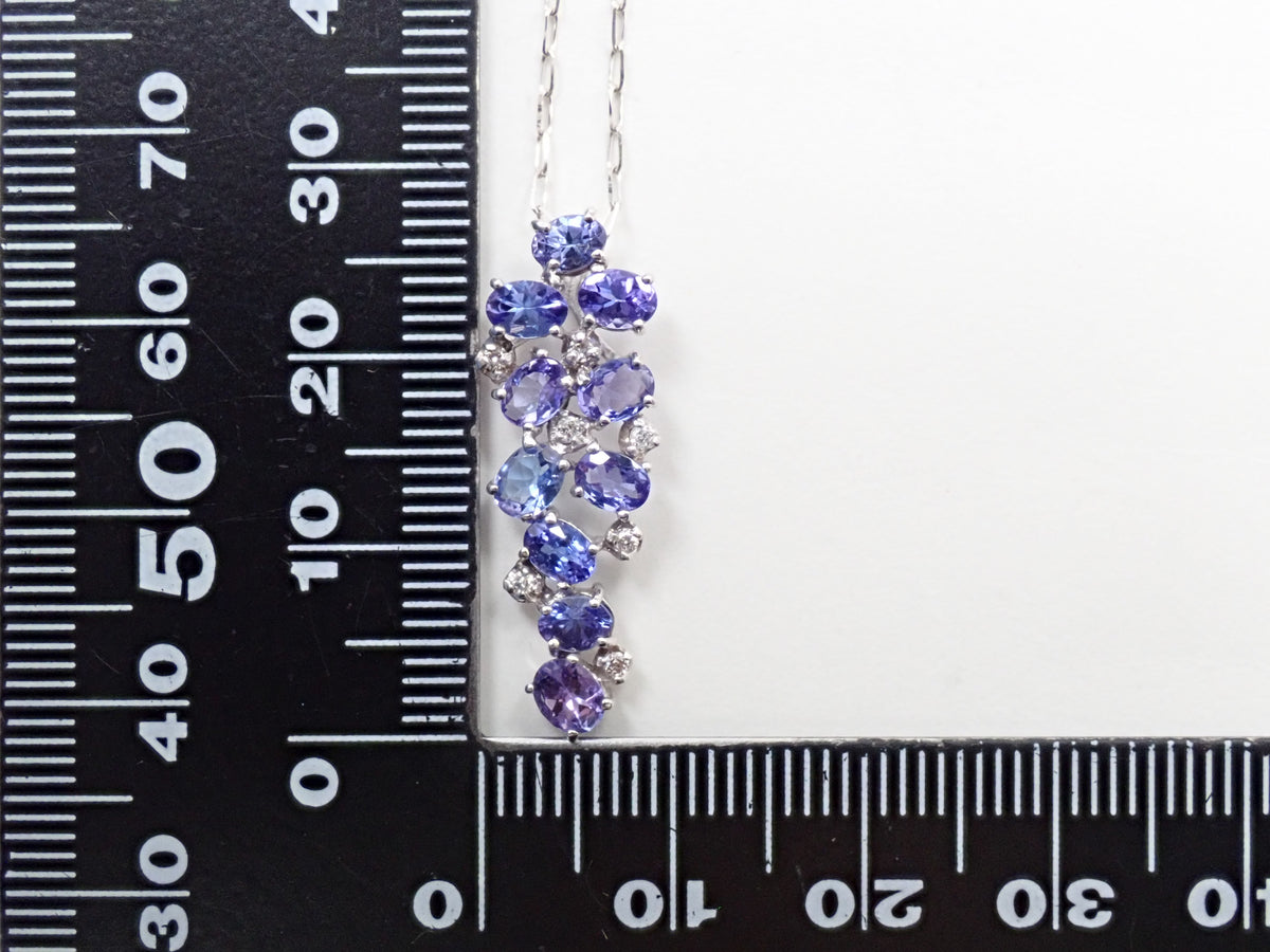 【9/20 22時販売】【カラフリ】K18WG タンザナイト1.79ct・ダイヤモンド0.07ctペンダント（ネックレス）