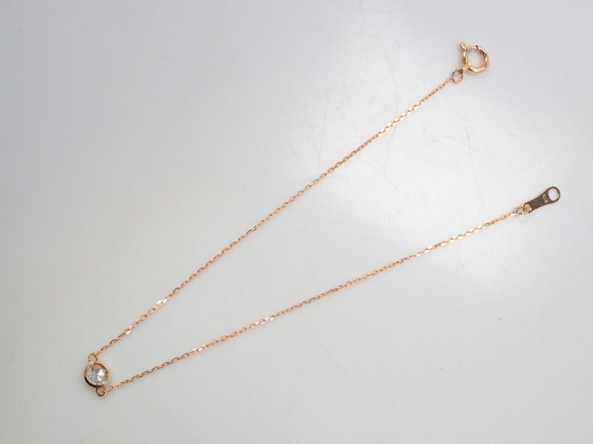 【カラフリ】K18 ローズカットダイヤモンド ブレスレット