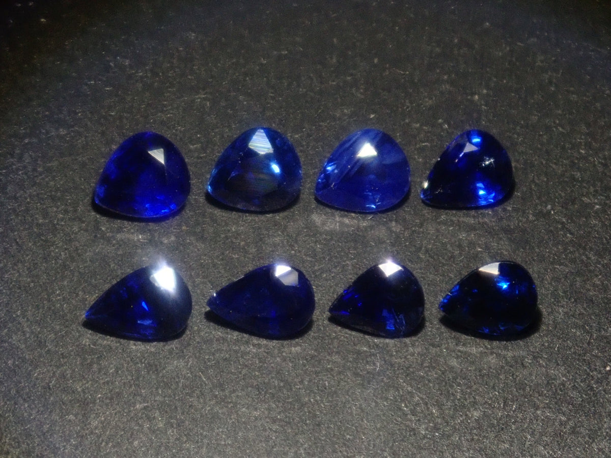 【9/18  22時販売】《限定8石》スリランカ産サファイア1石ルース（ペアシェイプカット,平均0.25ct）《複数購入割引有》