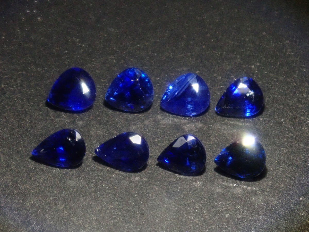 【9/18  22時販売】《限定8石》スリランカ産サファイア1石ルース（ペアシェイプカット,平均0.25ct）《複数購入割引有》