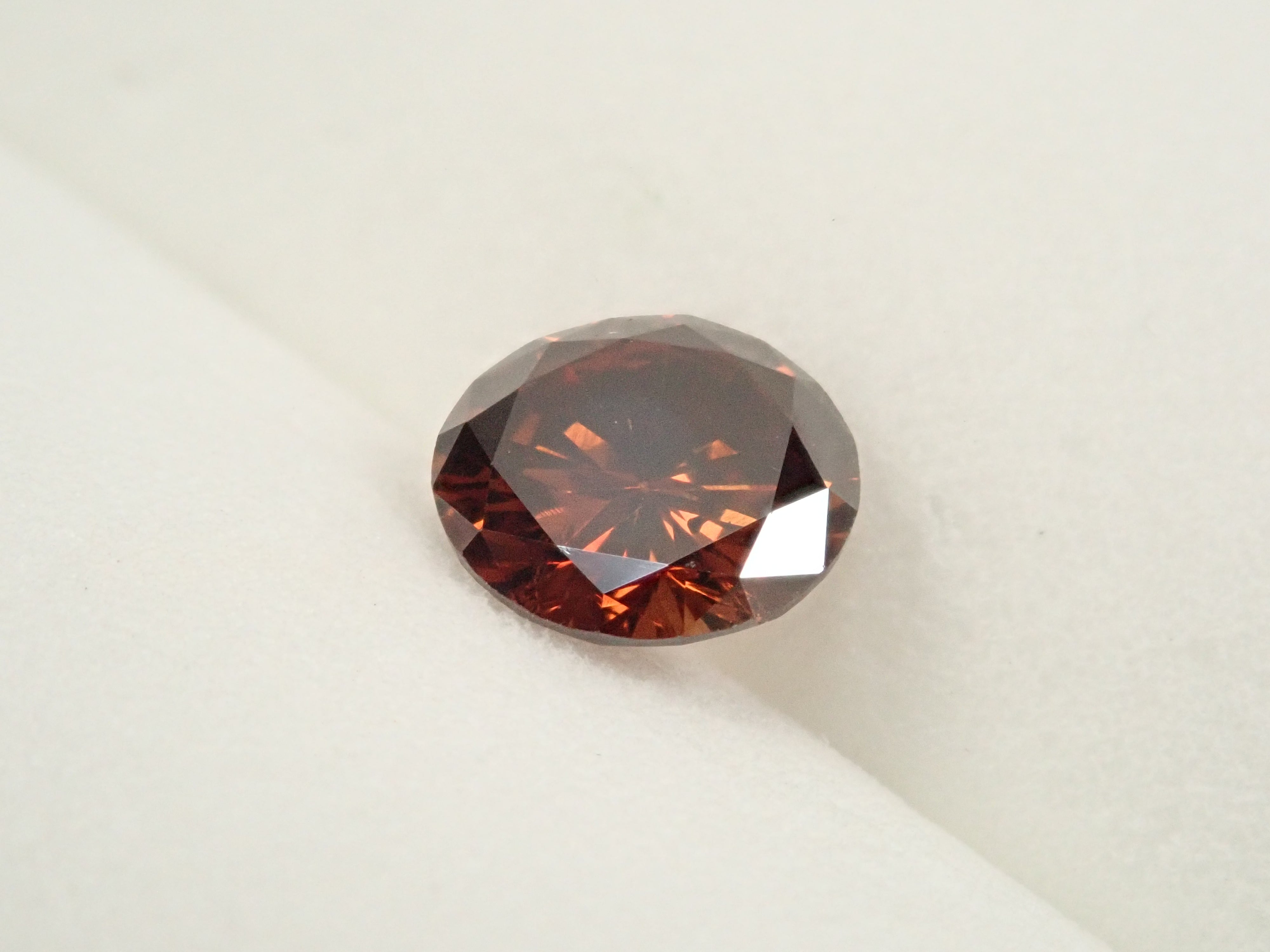 ブラウンダイヤモンド 6.5mm/0.989ctルース(FANCY DARK ORANGE BROWN