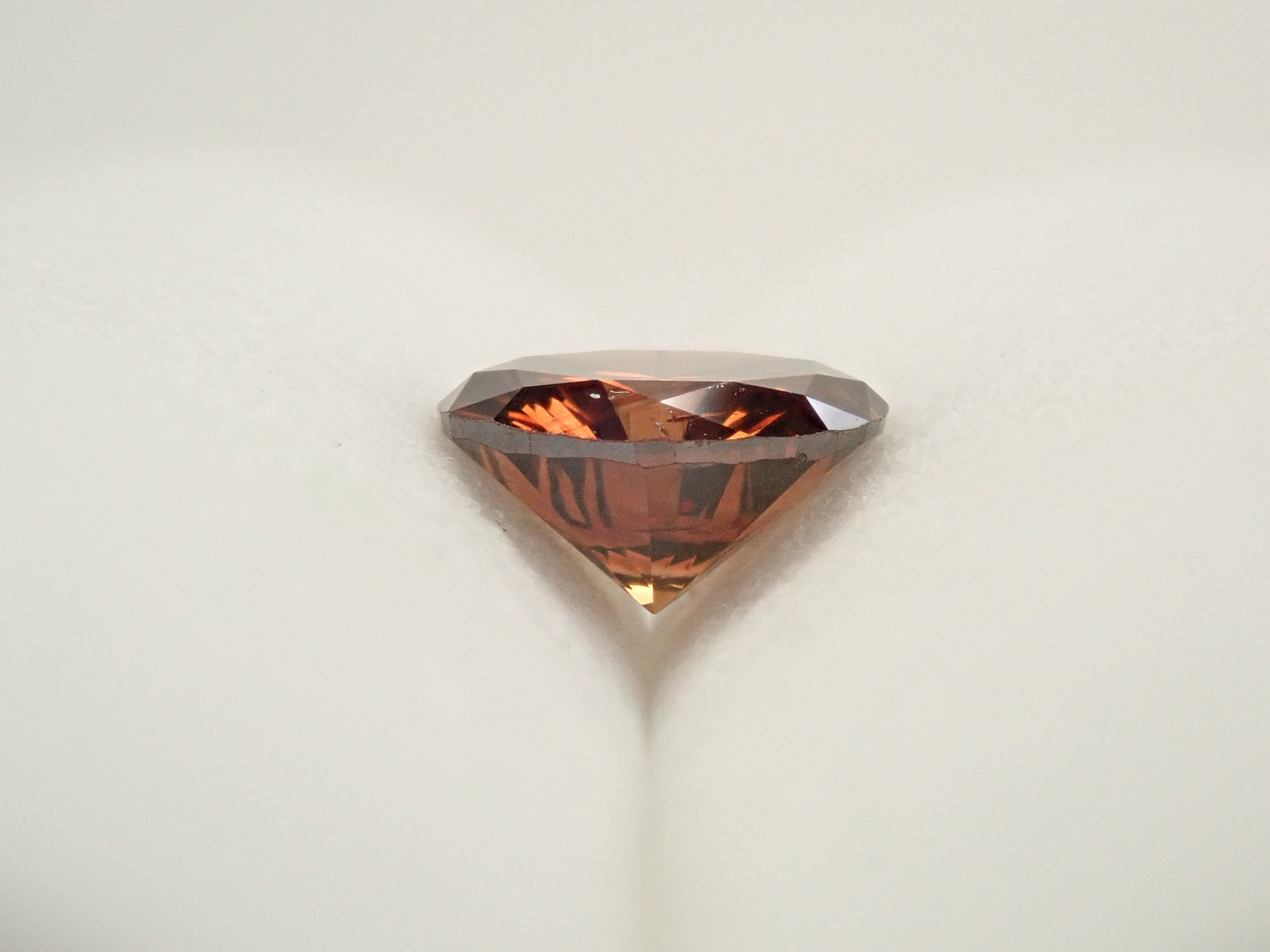 ブラウンダイヤモンド 6.5mm/0.989ctルース(FANCY DARK ORANGE BROWN