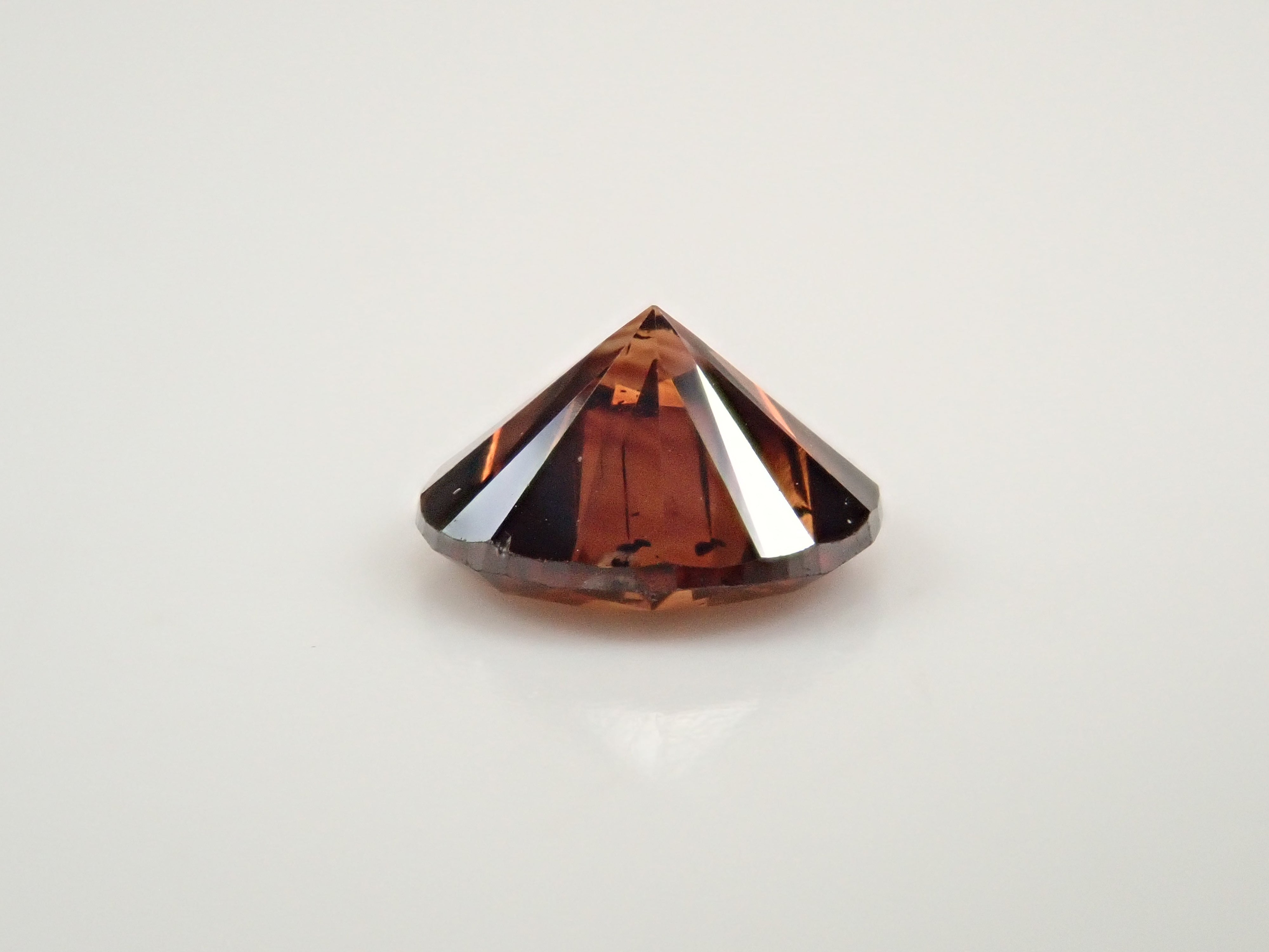 ブラウンダイヤモンド 6.5mm/0.989ctルース(FANCY DARK ORANGE BROWN