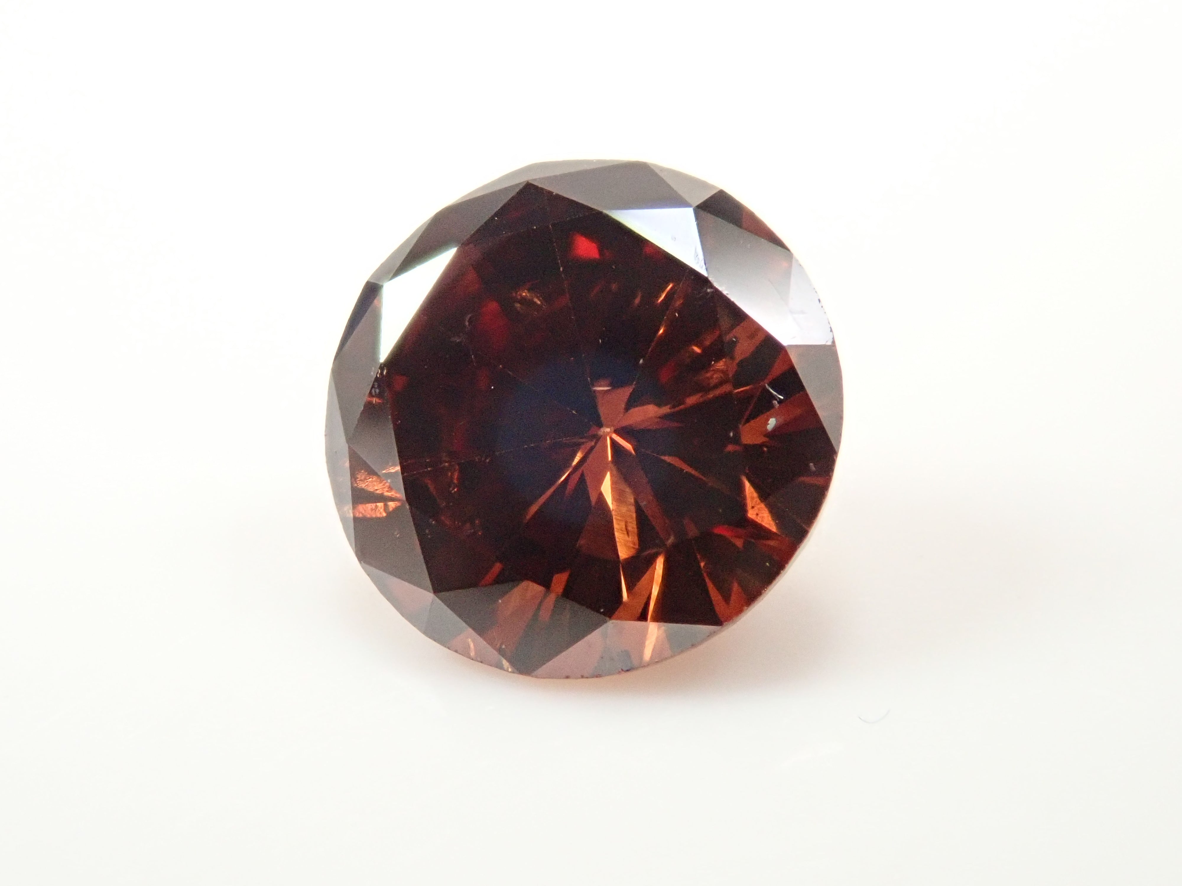 ブラウンダイヤモンド 6.5mm/0.989ctルース(FANCY DARK ORANGE BROWN