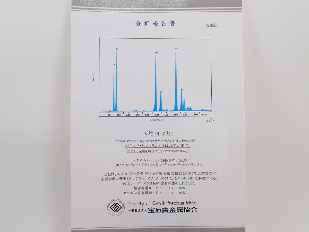 【10/3(土)AM10時〆：抽選販売①_15】Pt900 ブラジル産パライバトルマリン 0.221ct（CuO:1.7%、MnO:2.4%）・ダイヤモンド0.10ctリング鑑別書