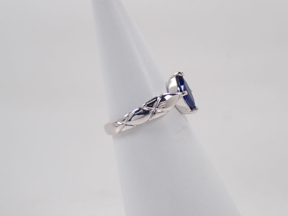Pt900 ロイヤルブルーサファイア 0.84ct リング鑑別書