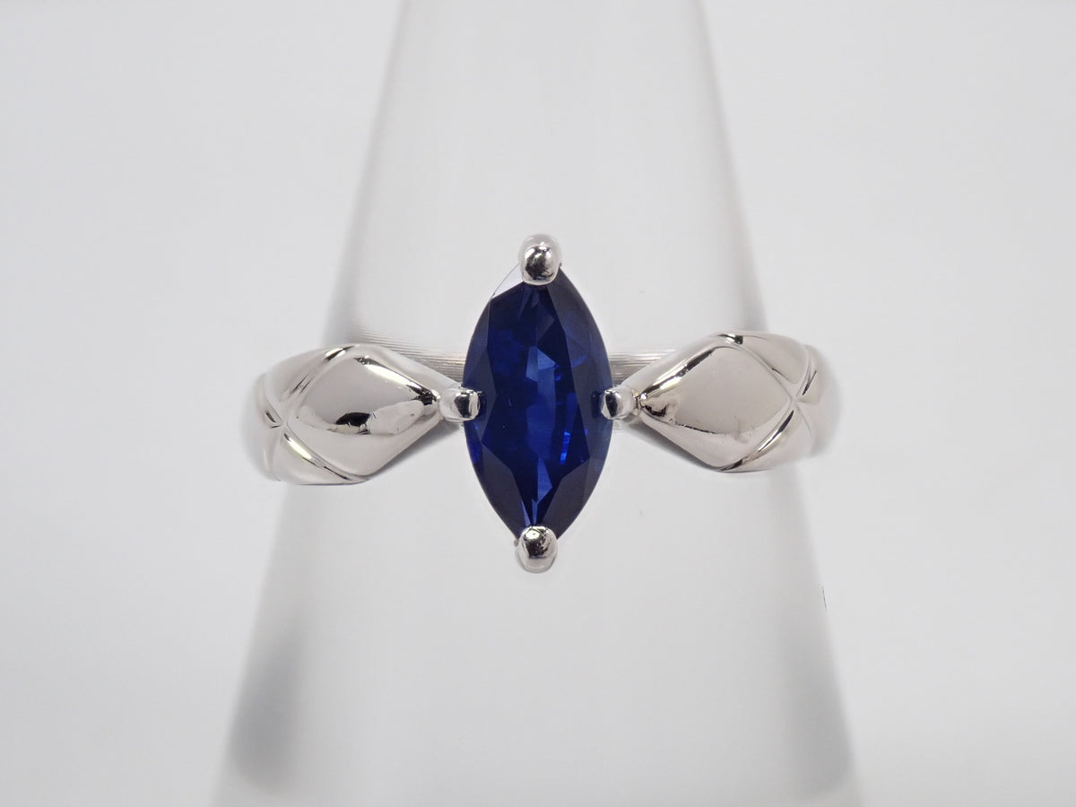 Pt900 ロイヤルブルーサファイア 0.84ct リング鑑別書