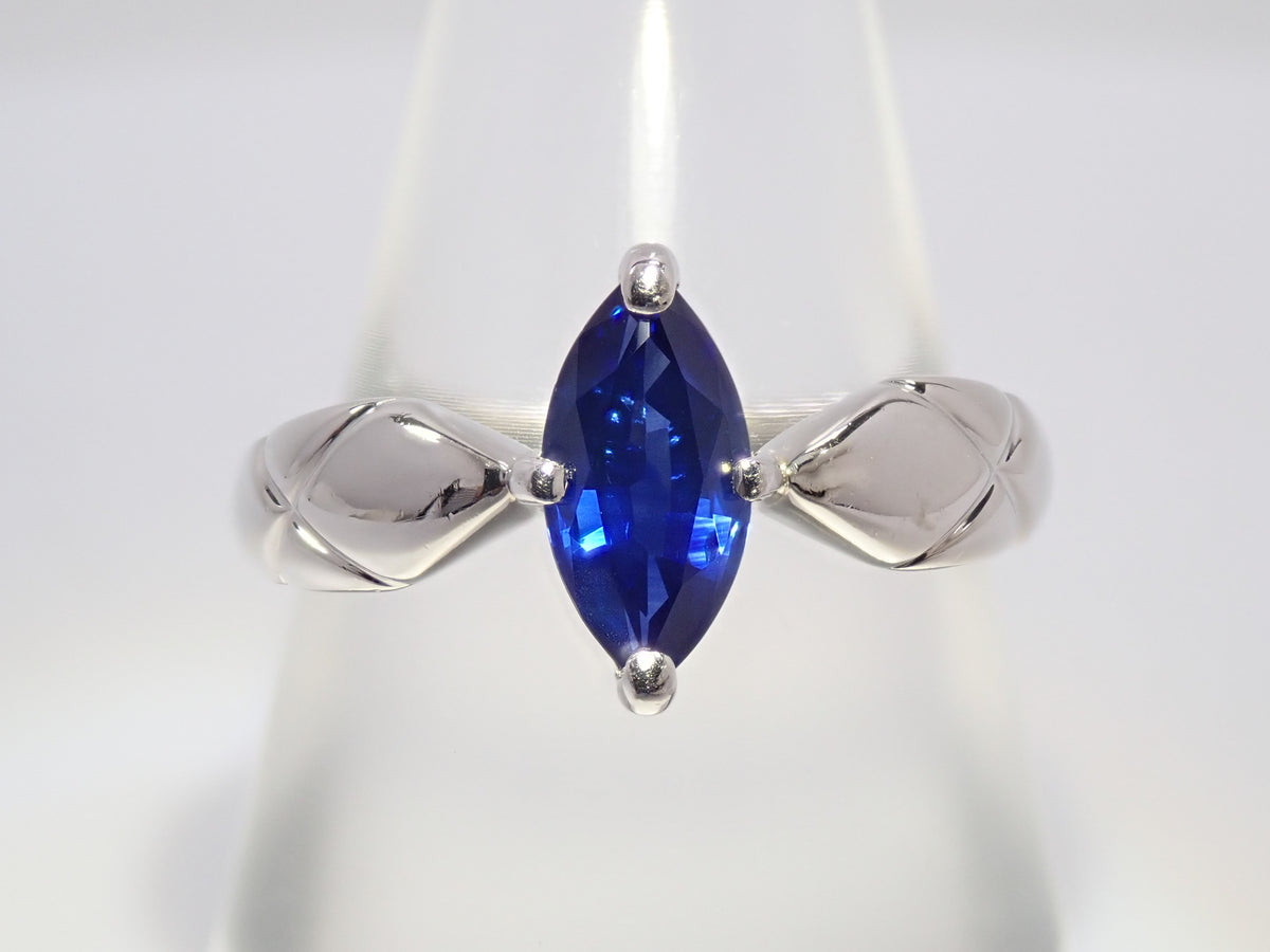 Pt900 ロイヤルブルーサファイア 0.84ct リング鑑別書