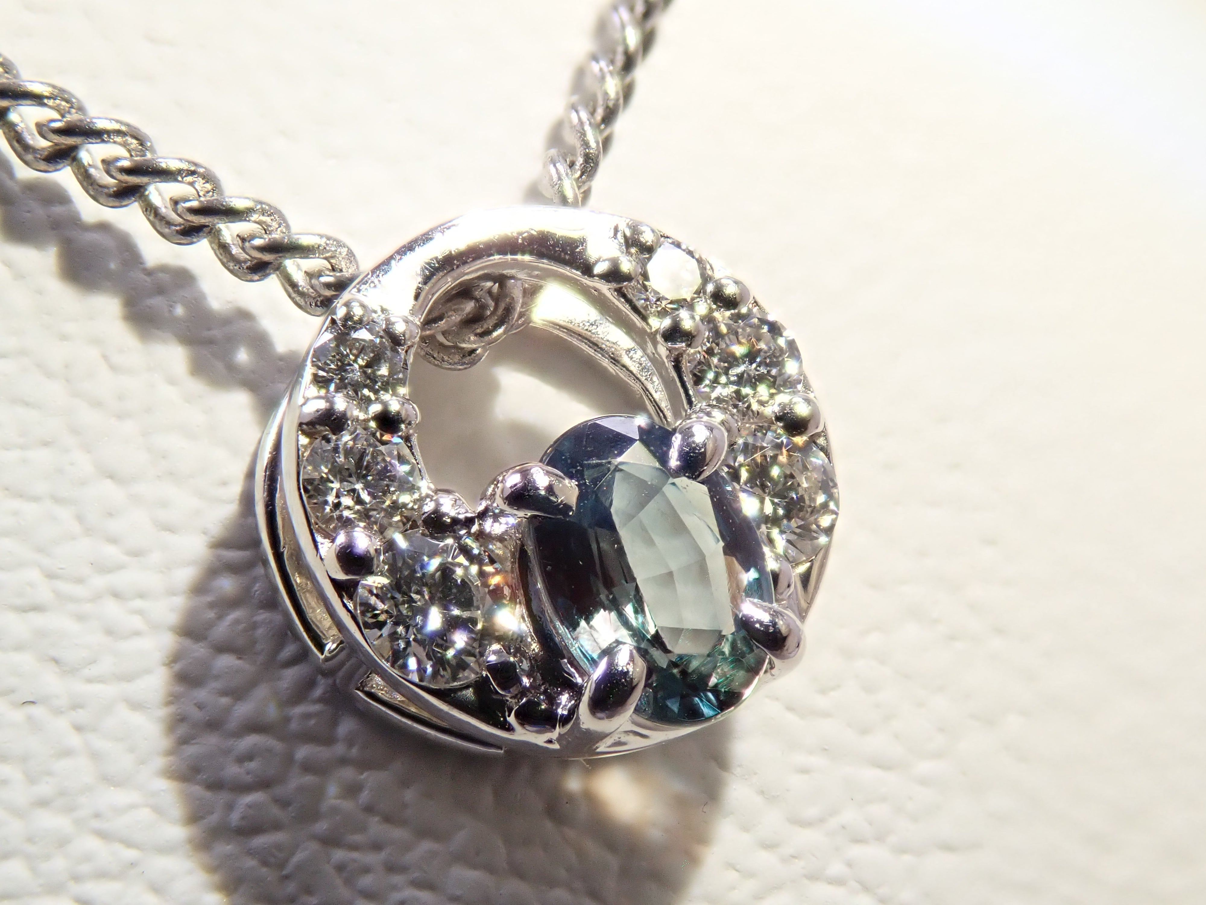 Pt900 アレキサンドライト0.15ct・ダイヤモンド0.08ctペンダントトップ