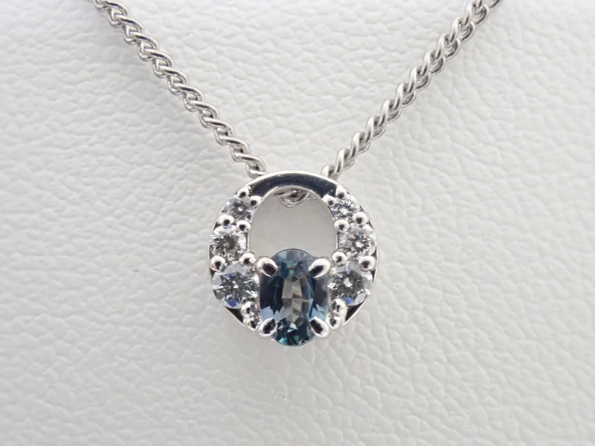 【9/30 22時販売】【カラフリ】Pt900 アレキサンドライト0.15ct・ダイヤモンド0.08ctペンダントトップ（ネックレストップ）鑑別書
