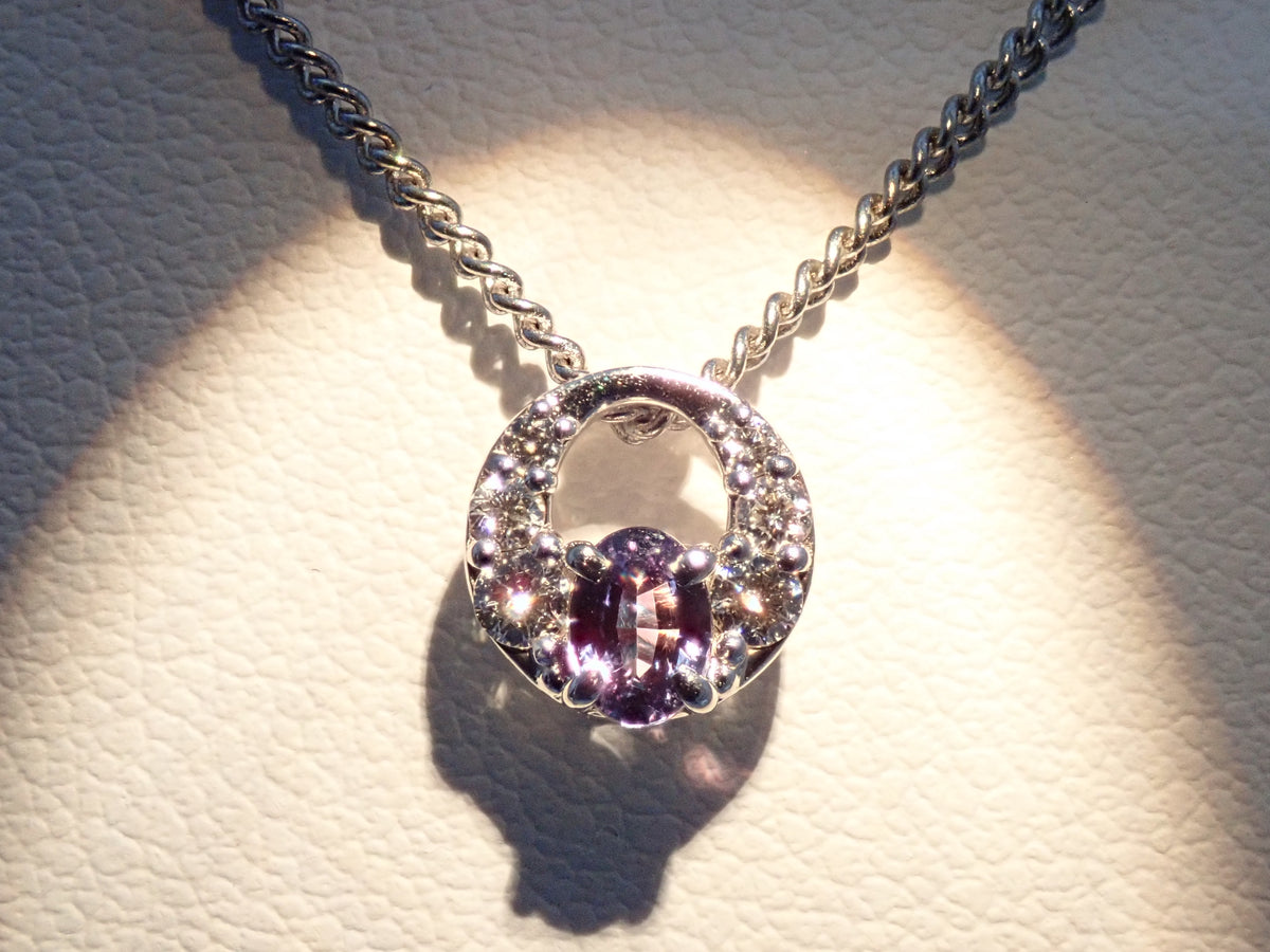 【9/30 22時販売】【カラフリ】Pt900 アレキサンドライト0.15ct・ダイヤモンド0.08ctペンダントトップ（ネックレストップ）鑑別書