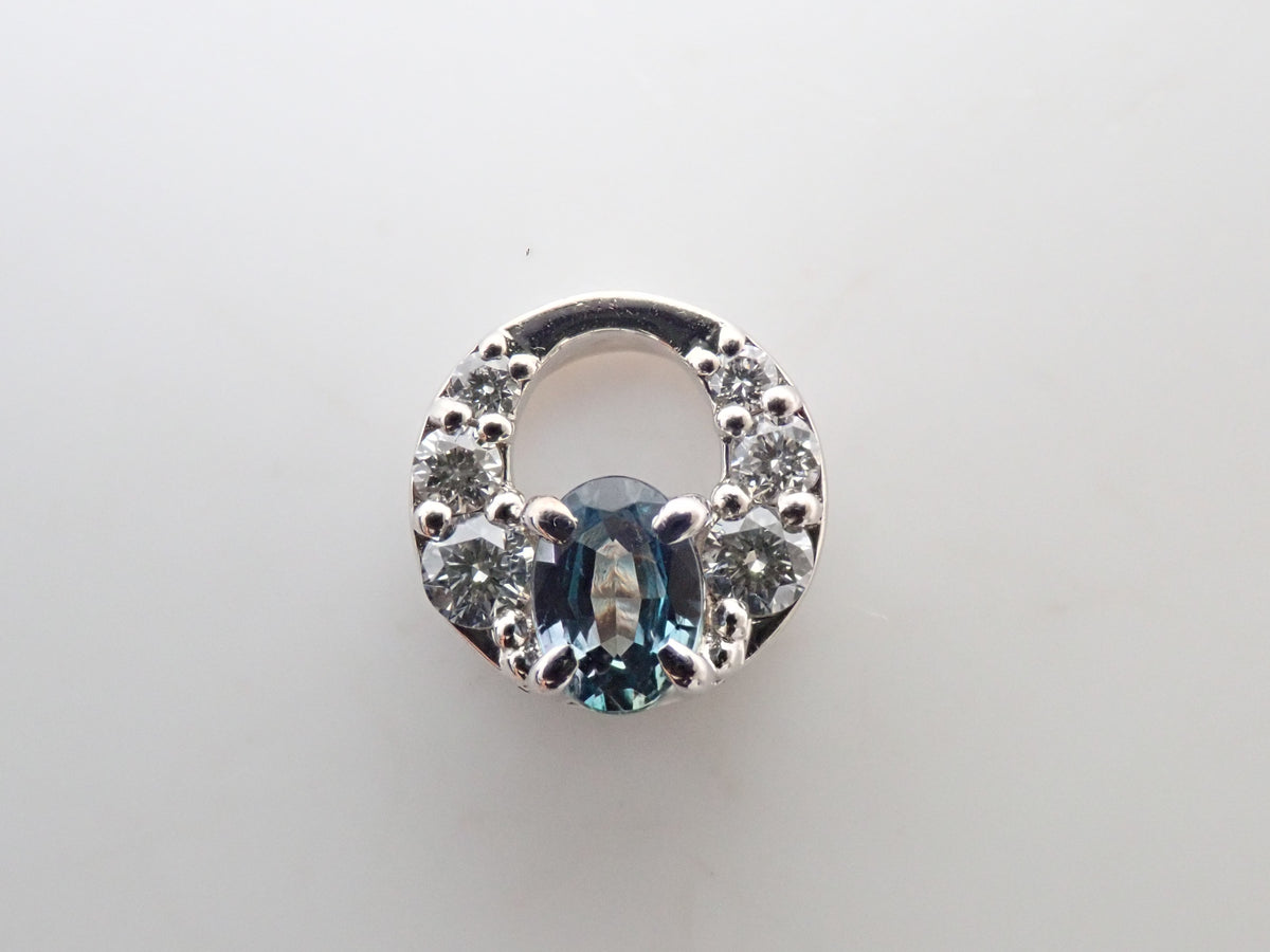 【9/30 22時販売】【カラフリ】Pt900 アレキサンドライト0.15ct・ダイヤモンド0.08ctペンダントトップ（ネックレストップ）鑑別書