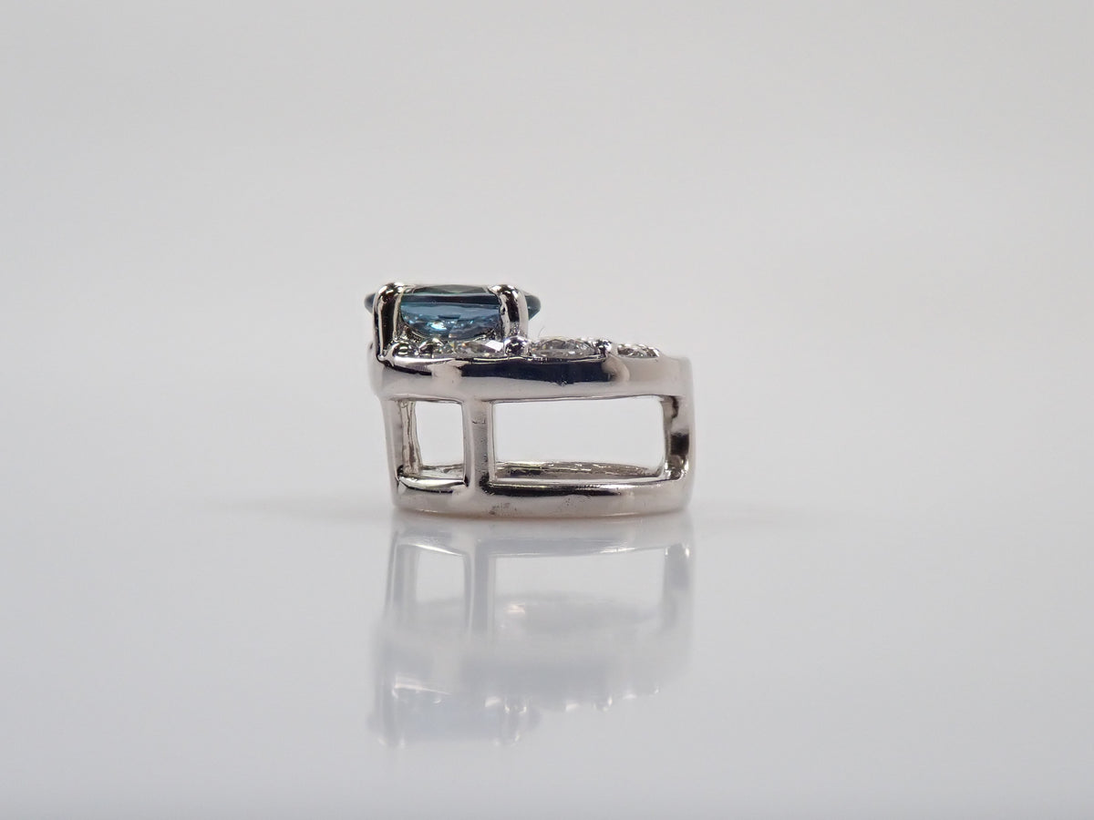【9/30 22時販売】【カラフリ】Pt900 アレキサンドライト0.15ct・ダイヤモンド0.08ctペンダントトップ（ネックレストップ）鑑別書