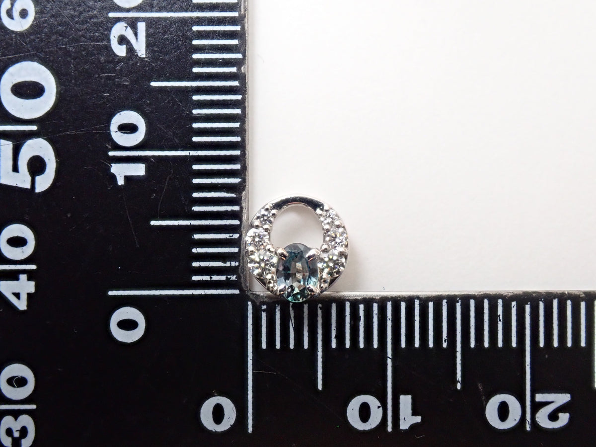 【9/30 22時販売】【カラフリ】Pt900 アレキサンドライト0.15ct・ダイヤモンド0.08ctペンダントトップ（ネックレストップ）鑑別書